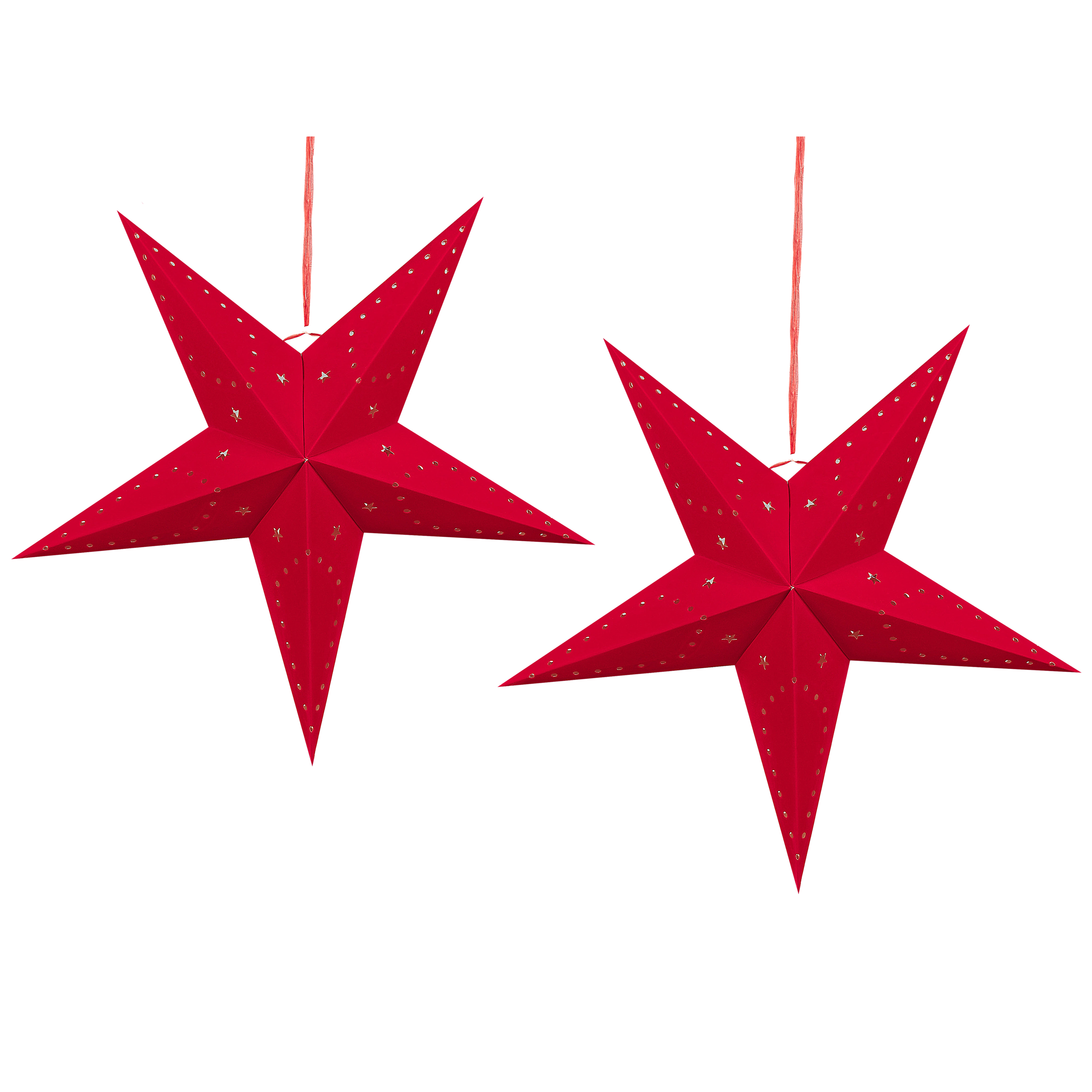 Kerstdecoratie set van 2 LED-verlichting fluweel rood 60 cm MOTTI