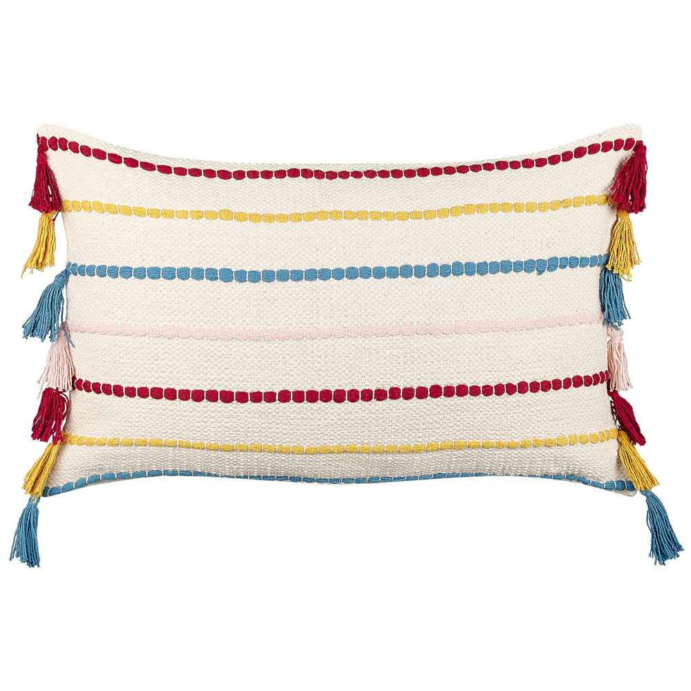 Image of Cuscino decorativo multicolore 40 x 60 cm a righe con imbottitura accessori decorativi