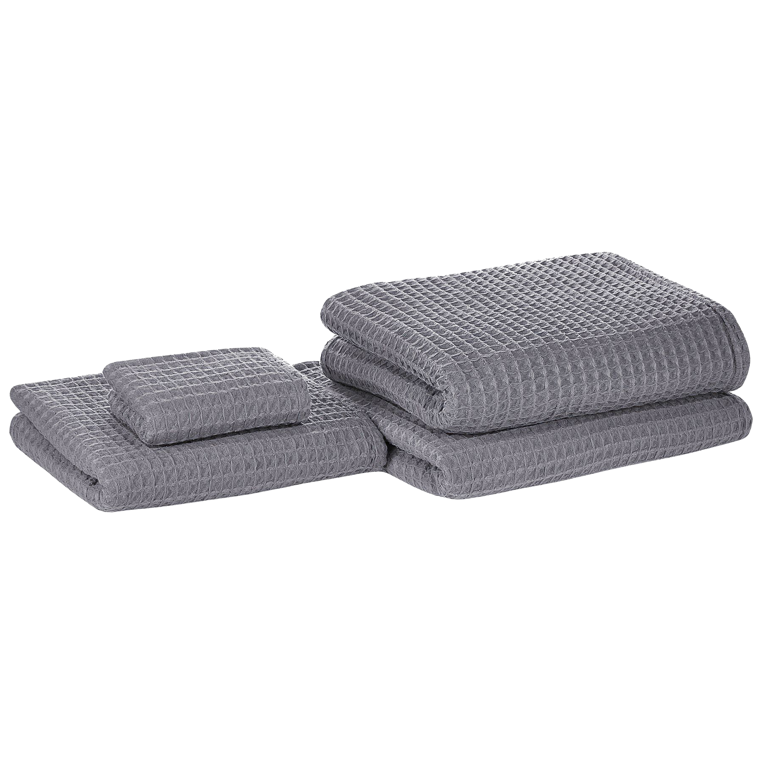 Handdoek set van 4 katoen grijs AREORA