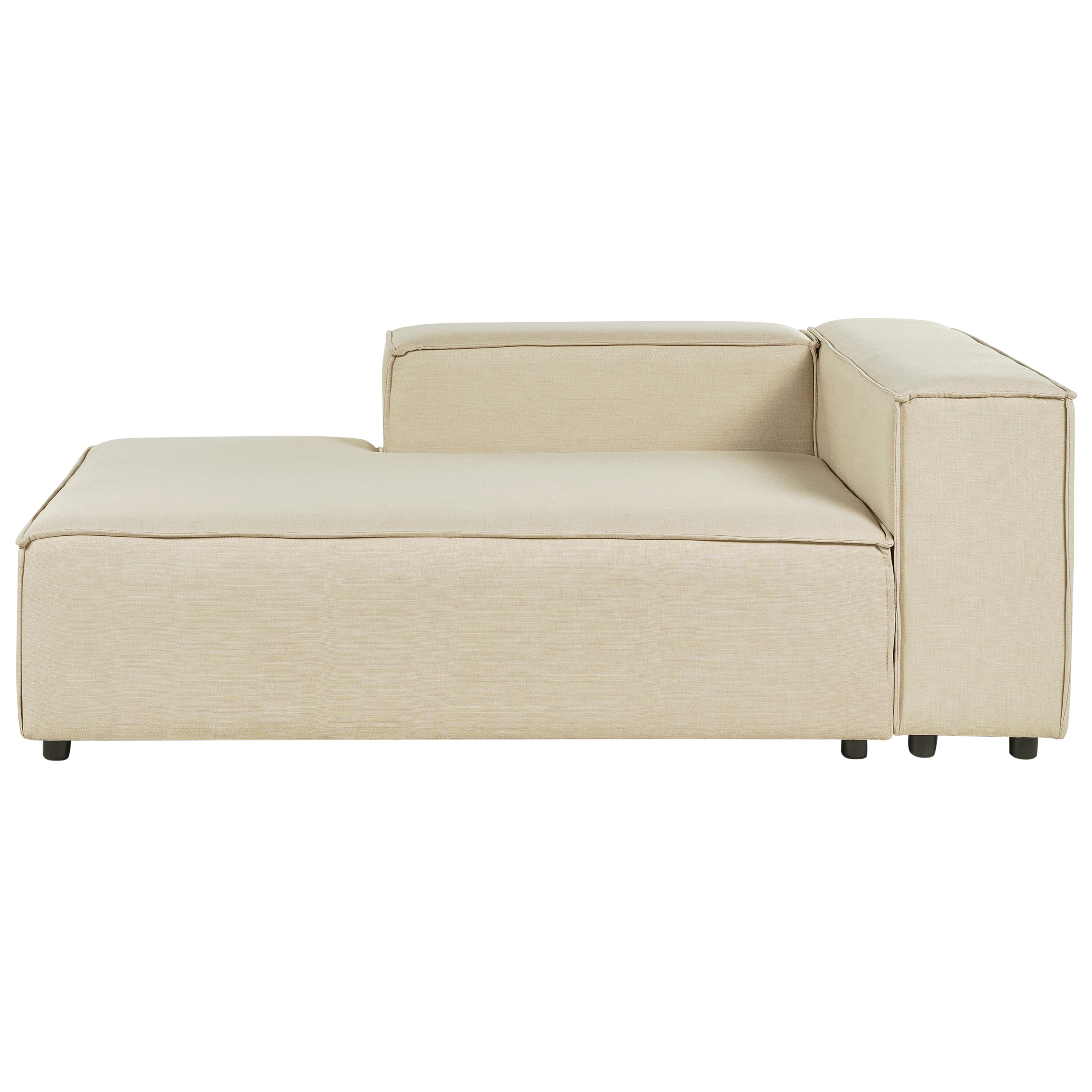 Chaise longue linnen beige rechtszijdig APRICA