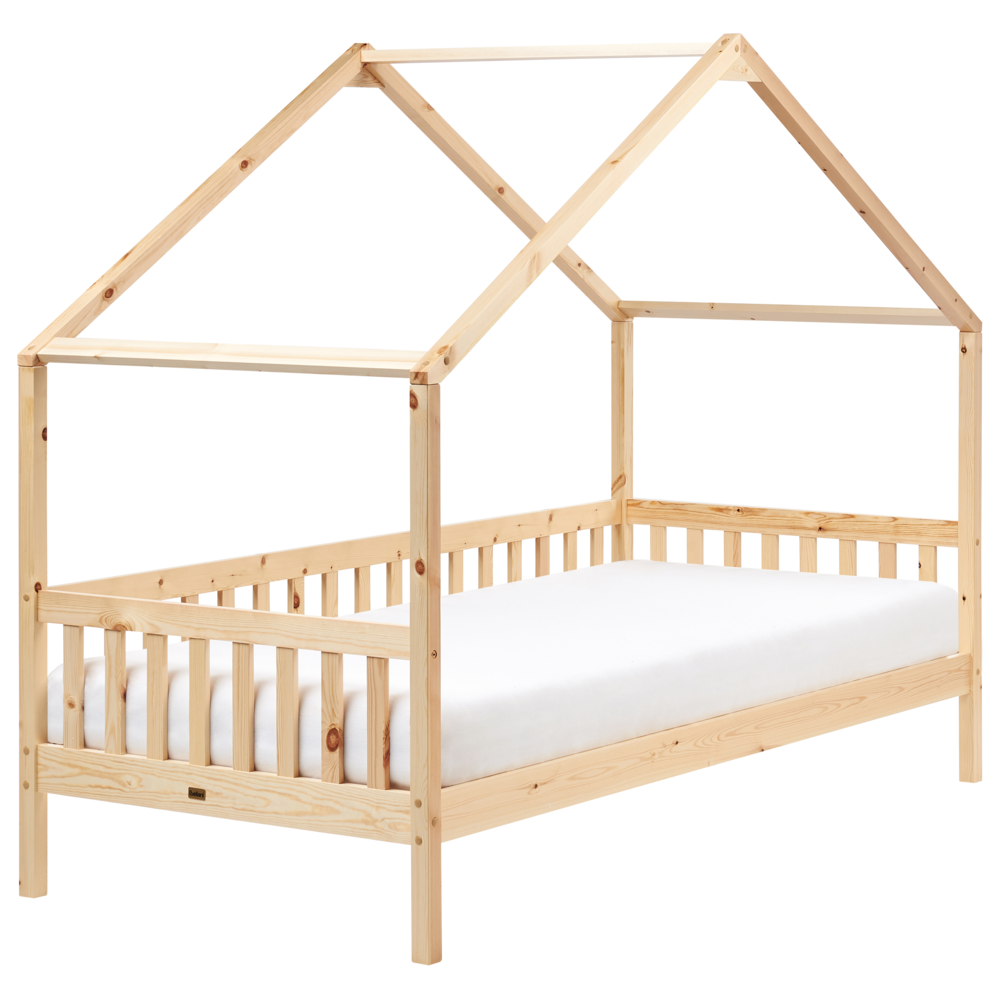 Letto a forma di casa per bambini Legno di pino chiaro UE Struttura letto singolo con doghe