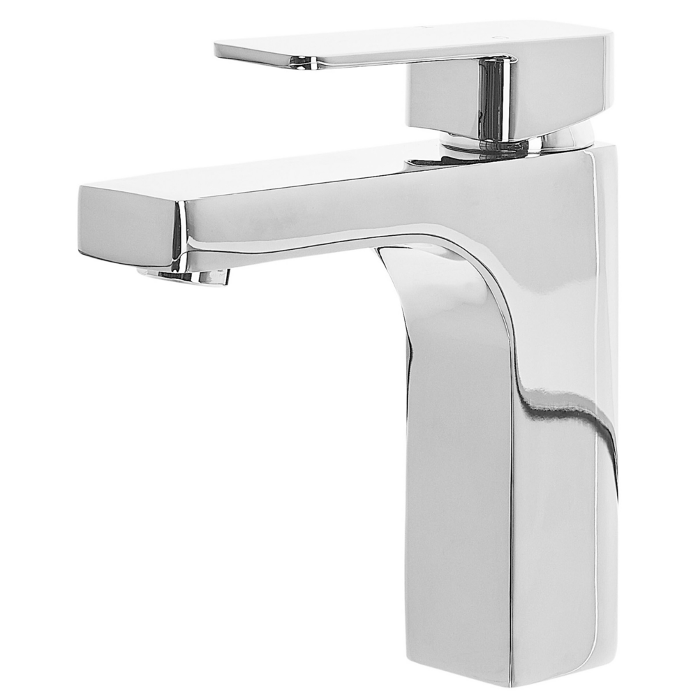 Image of Rubinetto Lavabo In Metallo Cromato Argento Rubinetto Monocomando Bagno Moderno