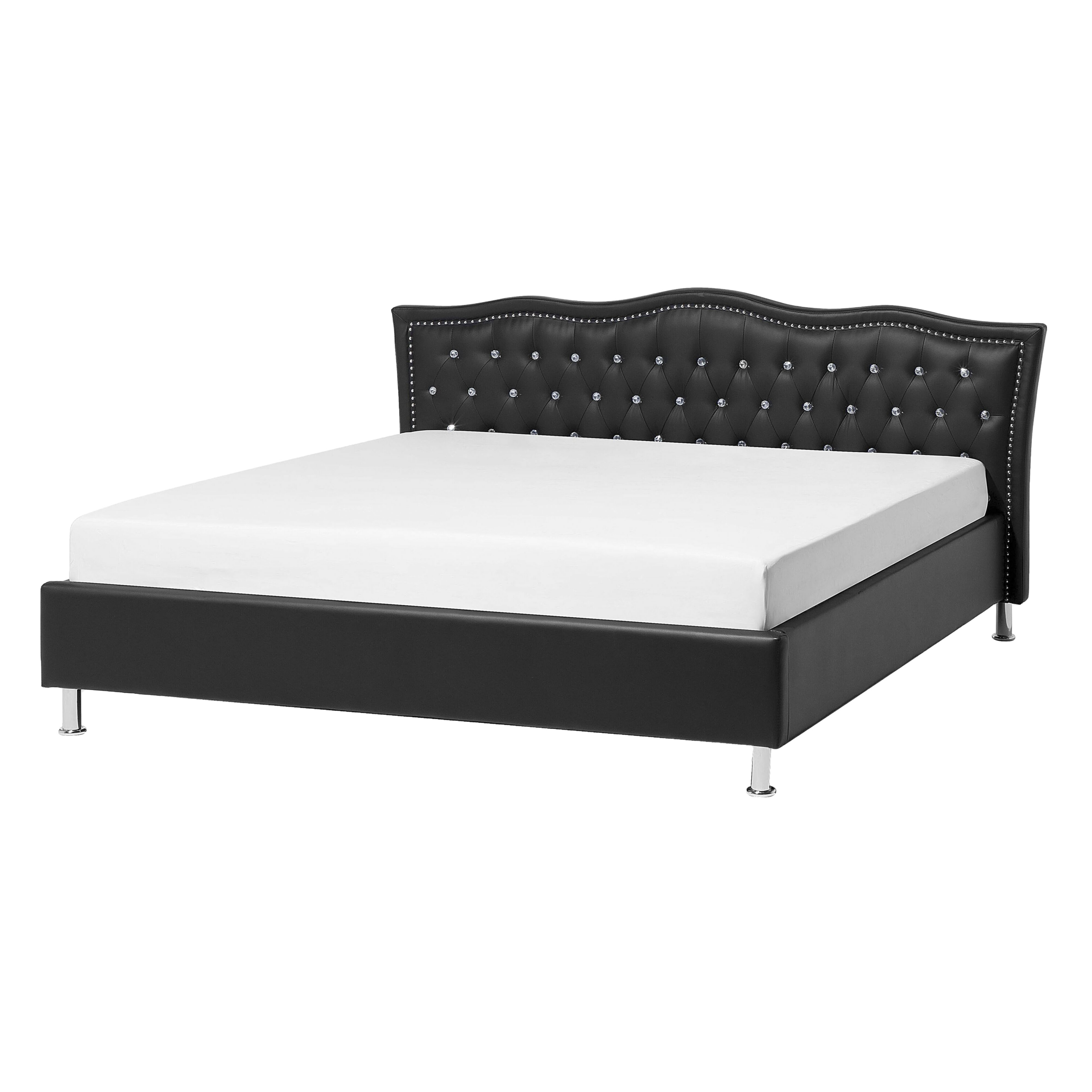 Bed kunstleer zwart 140 x 200 cm METZ
