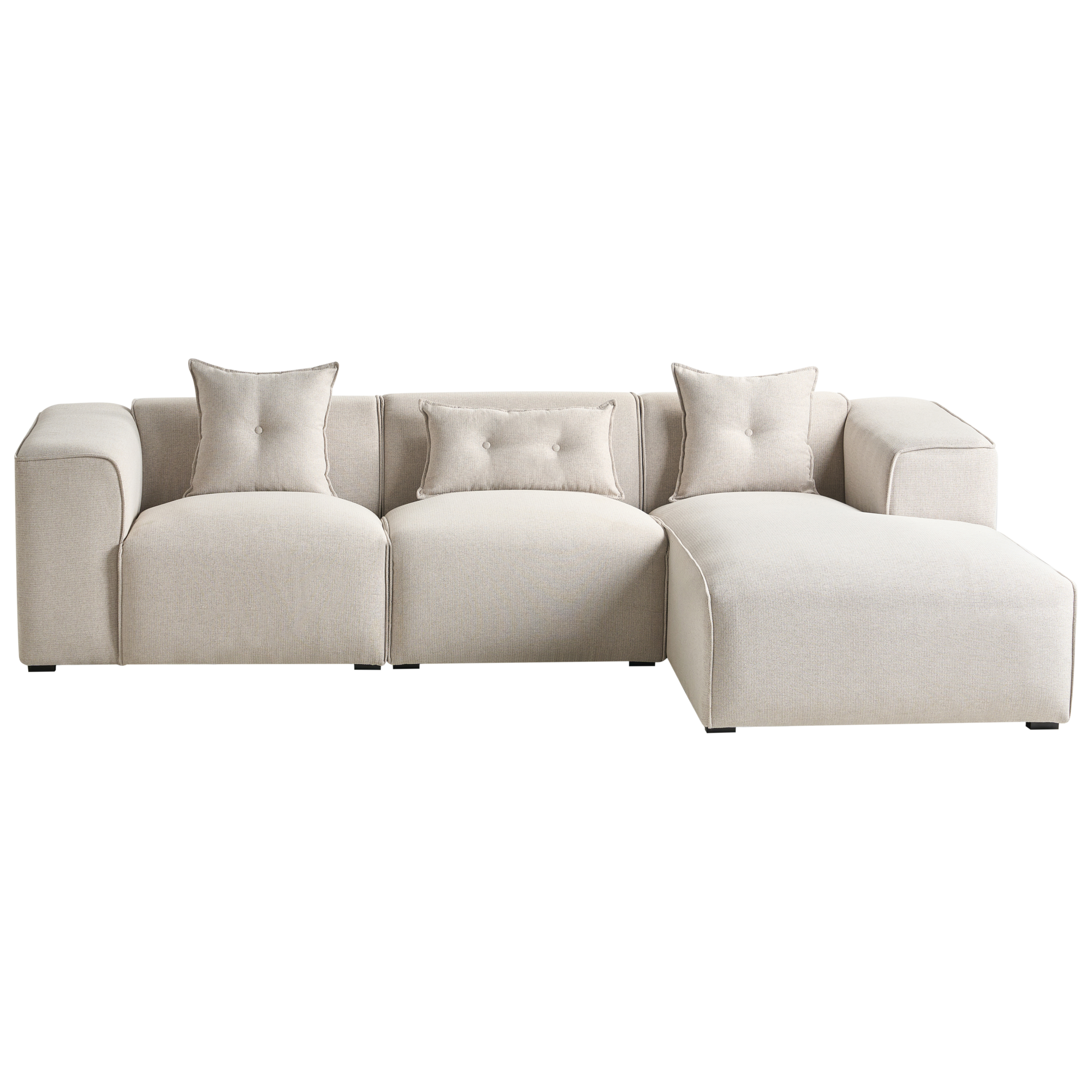 Hoekbank stof lichtbeige DOLVA