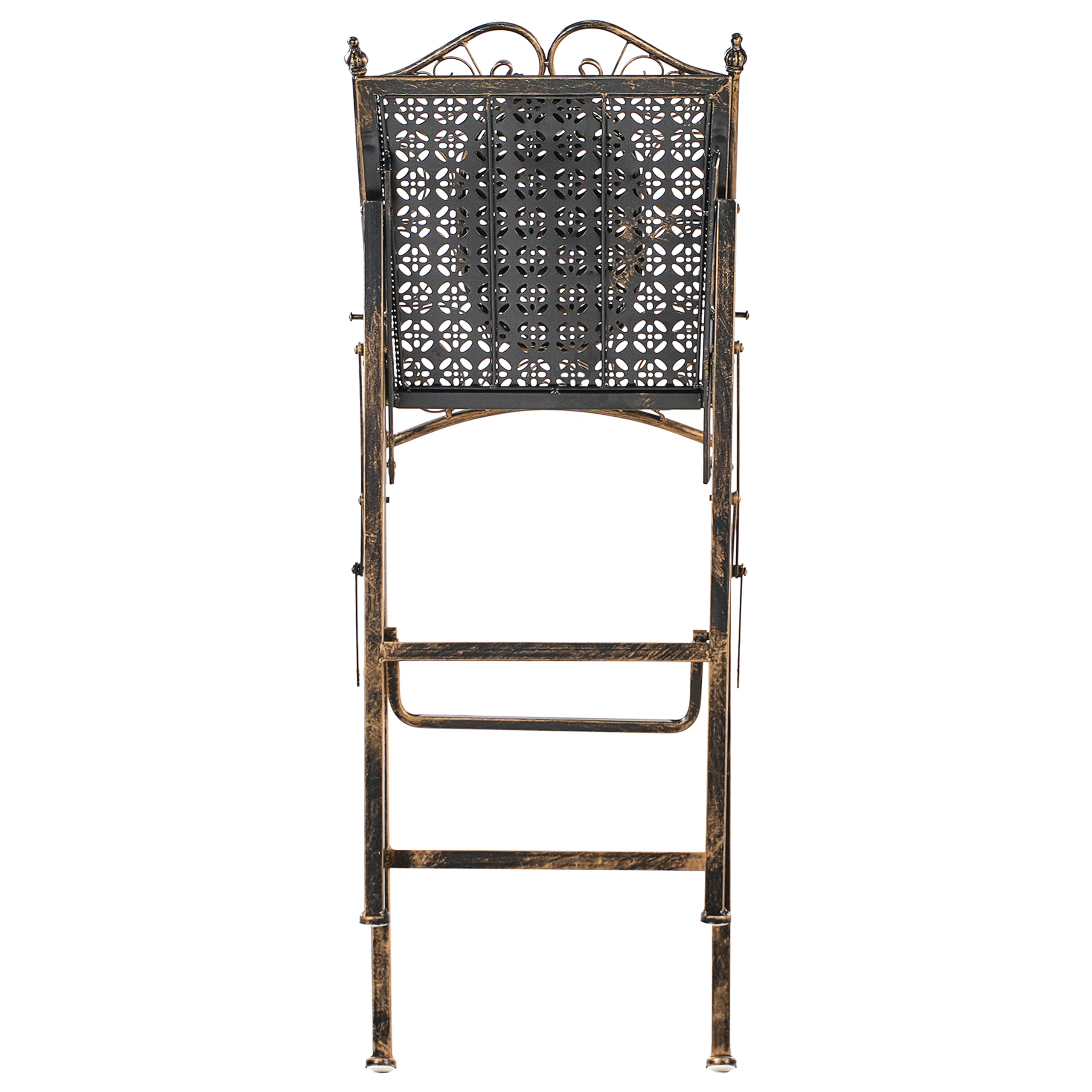 Set de 2 scaune de bar pentru exterior BORMIO Pliabil Metal Negru [7]