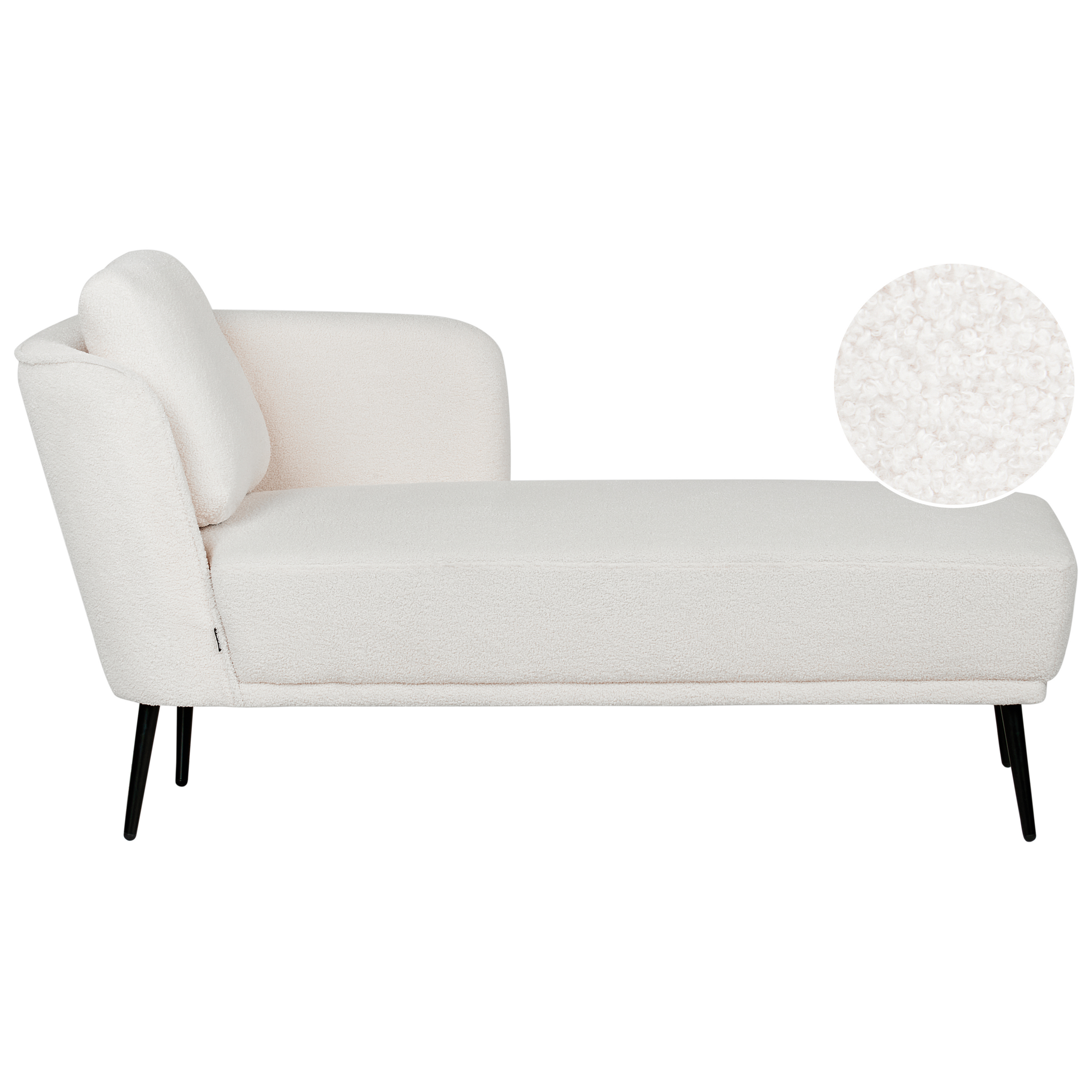 Chaise longue bouclé wit linkszijdig ARTHEZE