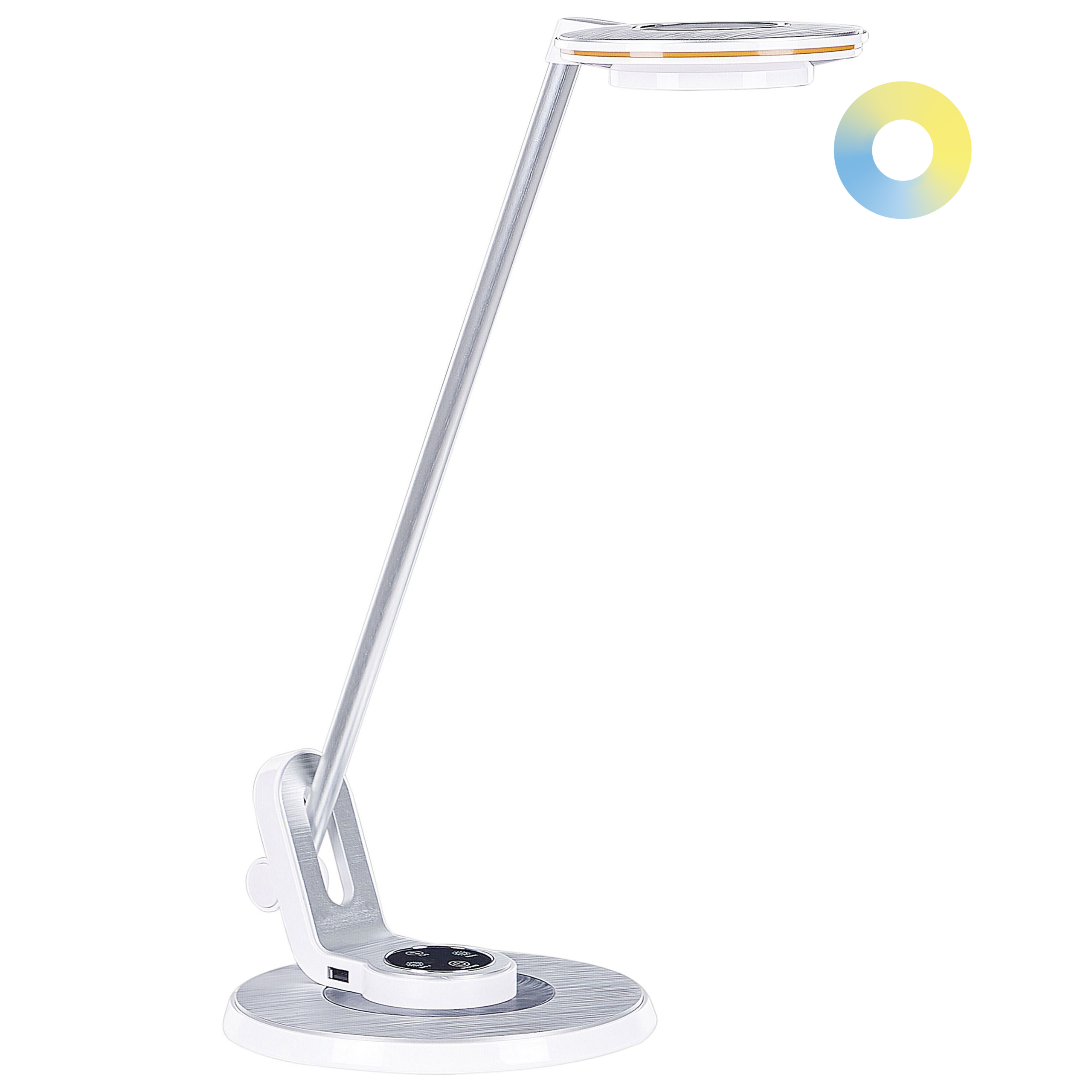 Tafellamp LED metaal zilver/wit CORVUS