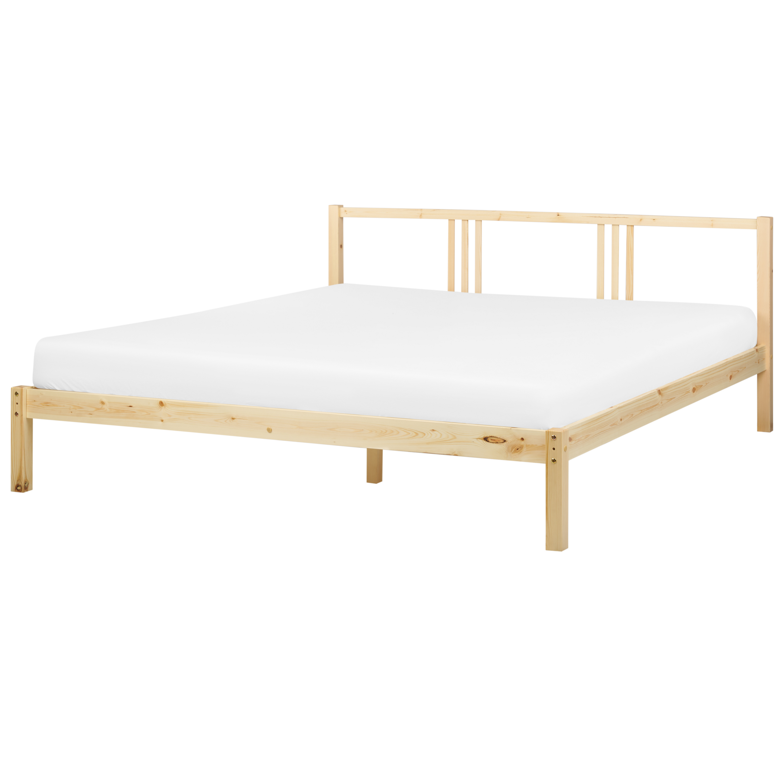 Beliani - Cama de casal em madeira clara 180 x 200 cm VANNES