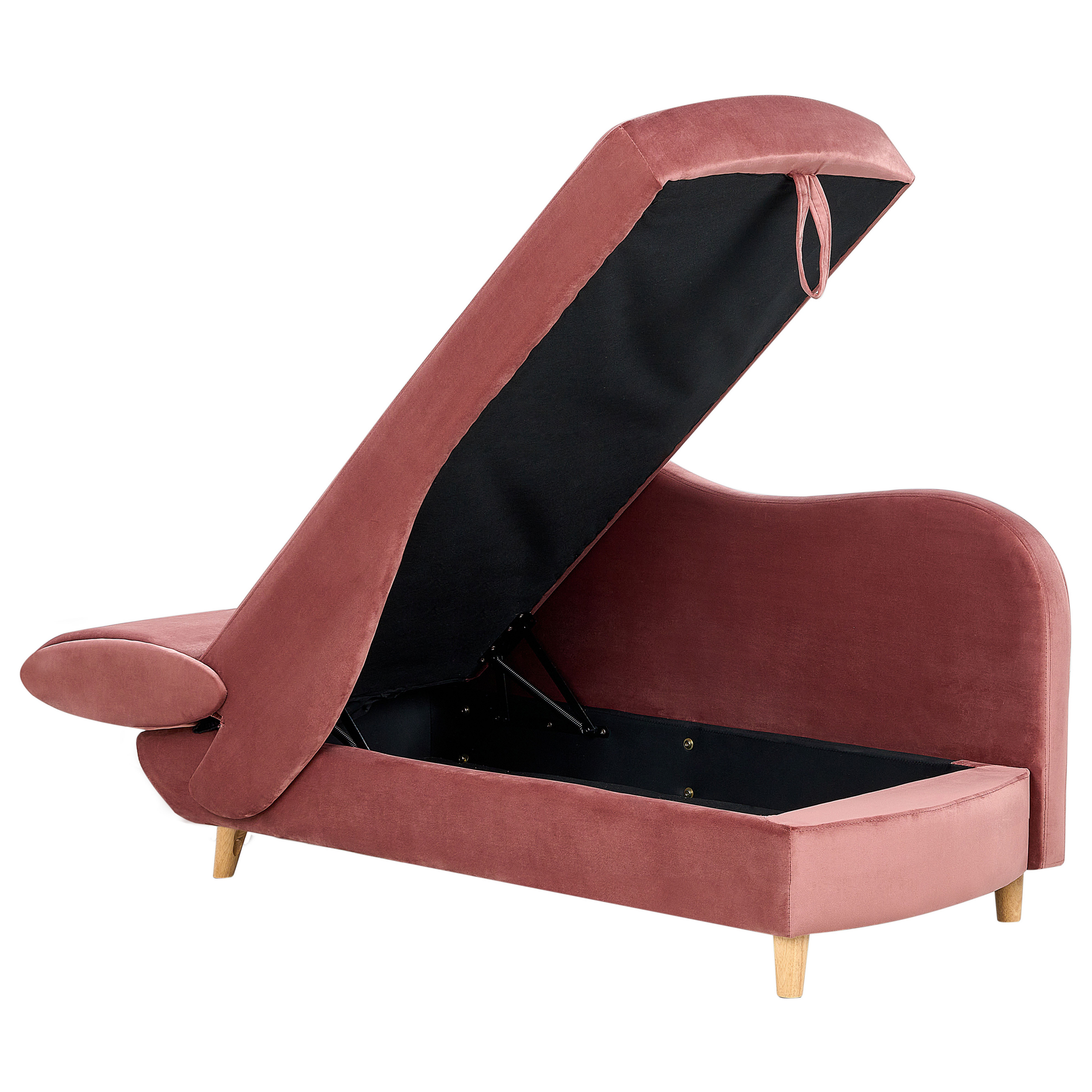 imagem de Chaise-longue à esquerda com arrumação em veludo rosa MERI II6