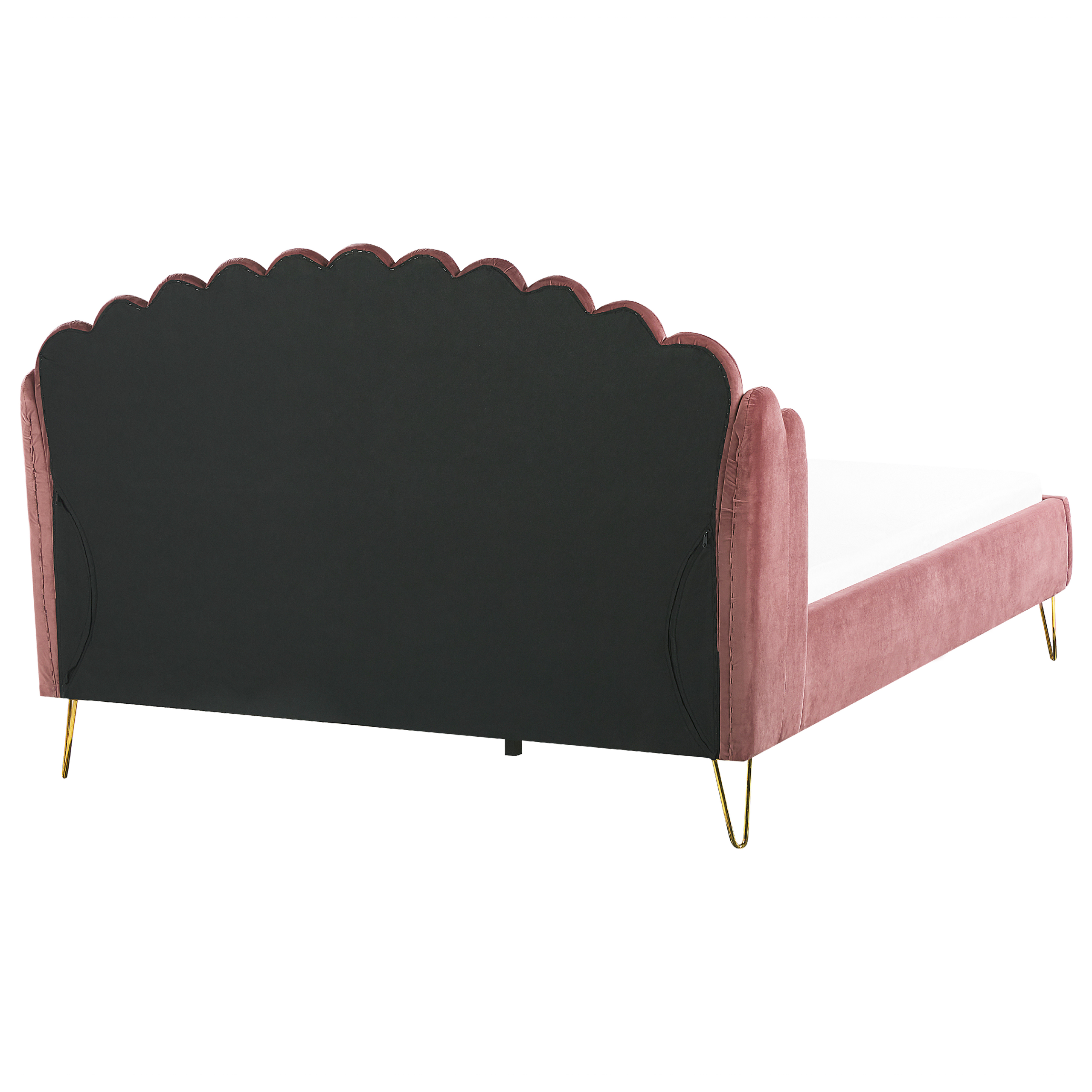 imagem de Cama de casal em veludo rosa 180 x 200 cm AMBILLOU6