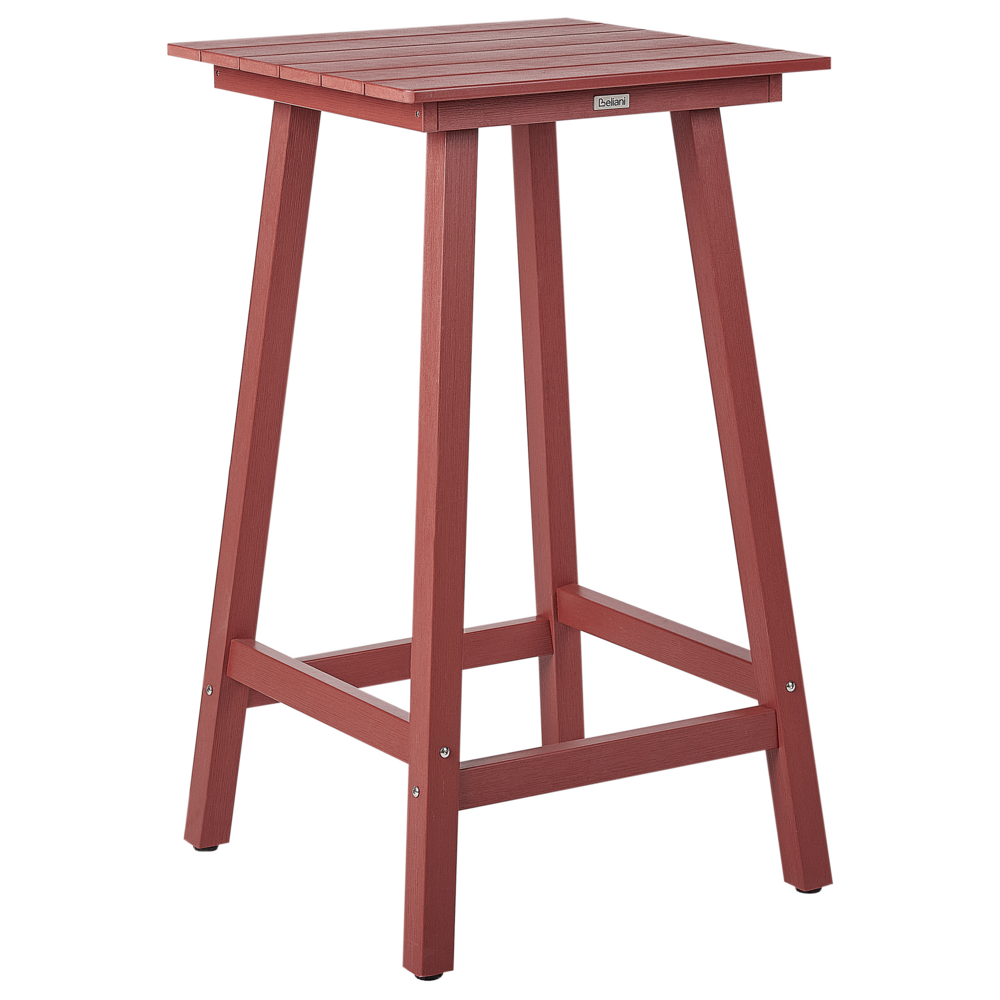 Tavolo da bar da giardino Rosso in materiale sintetico 60 x 60 cm Industriale Tradizionale da giardino all'aperto per il patio