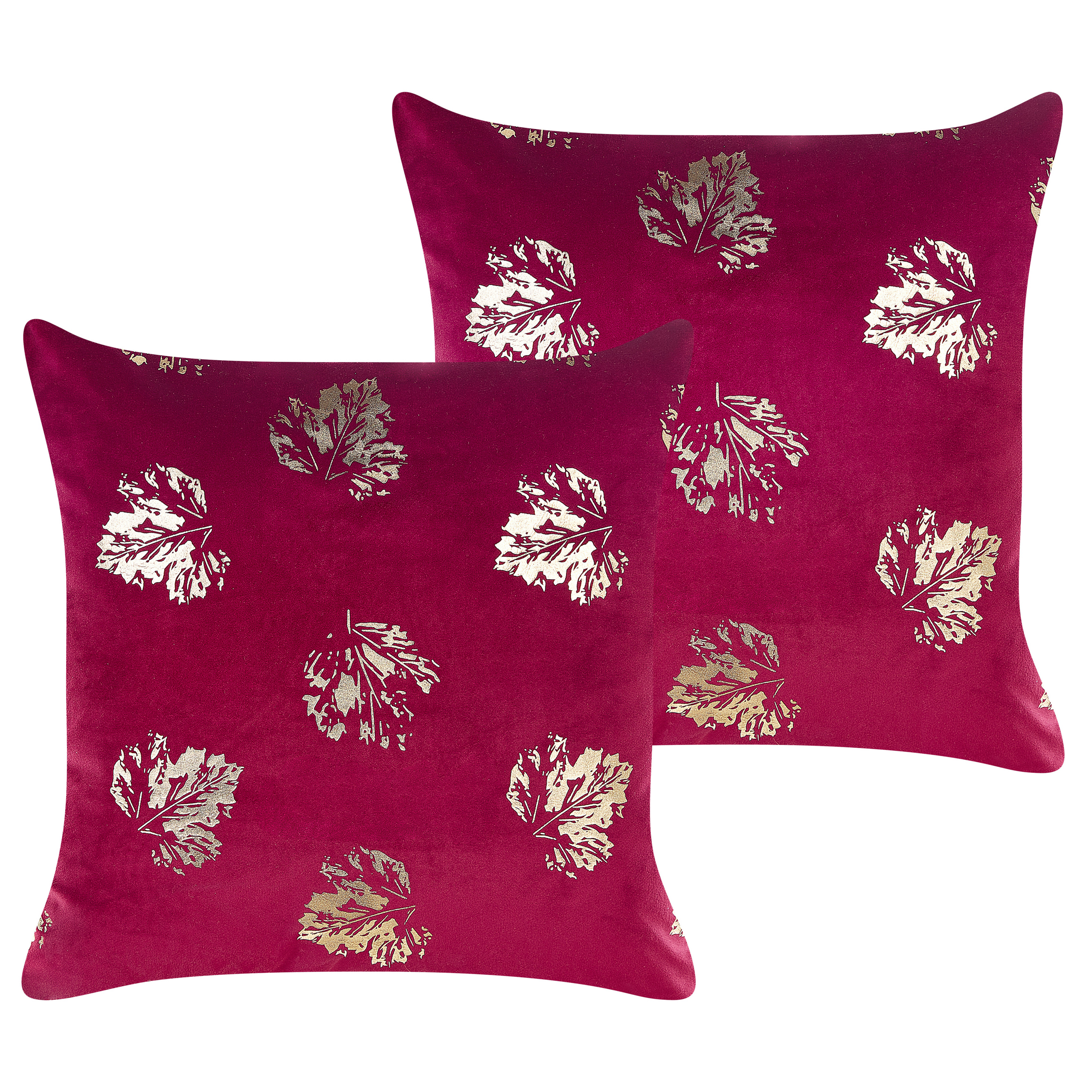 Set van 2 kussens Fluweel Bordeaux GOLDENROD 45 x 45 cm