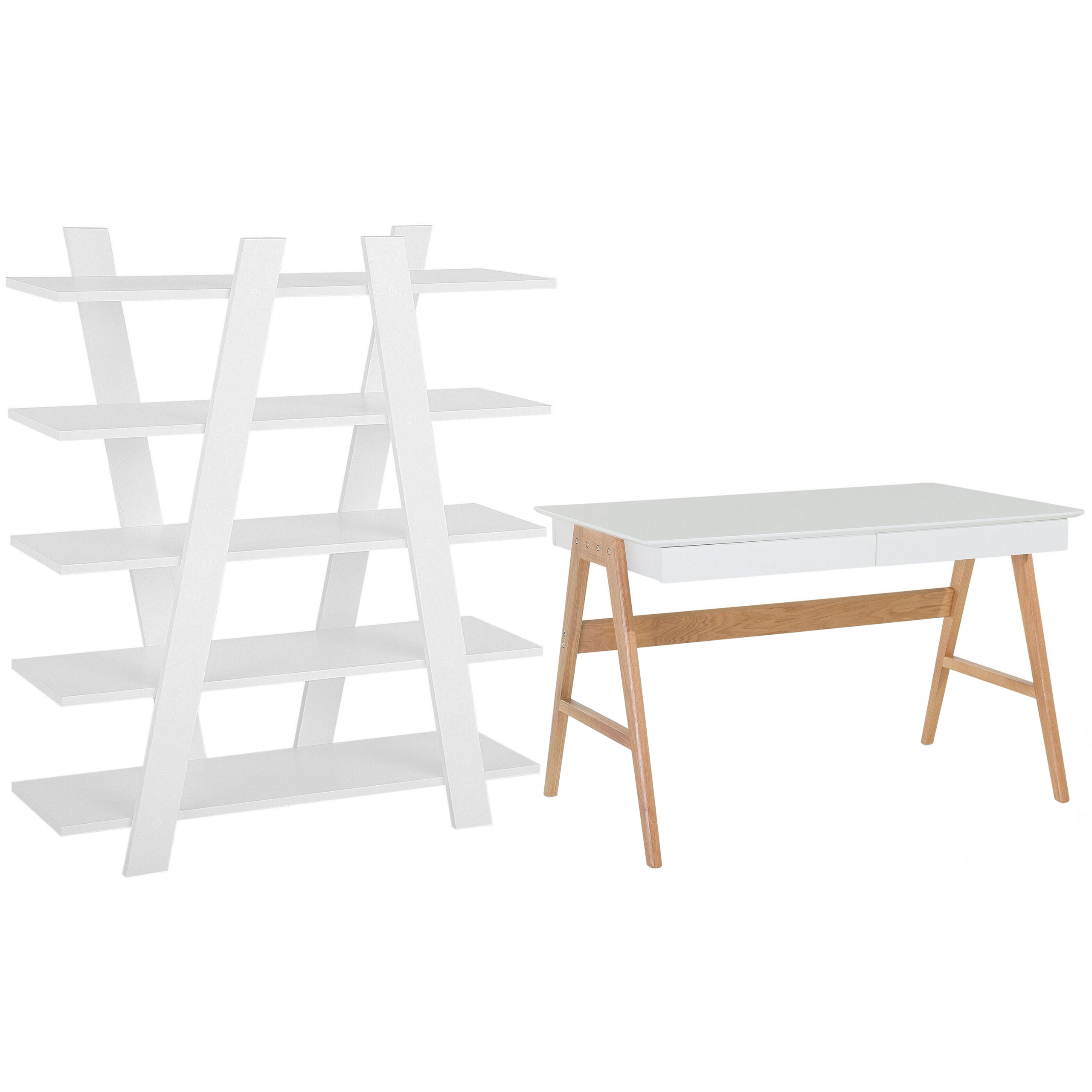 Bureauset licht hout en wit ESCALANTE/SHESLAY