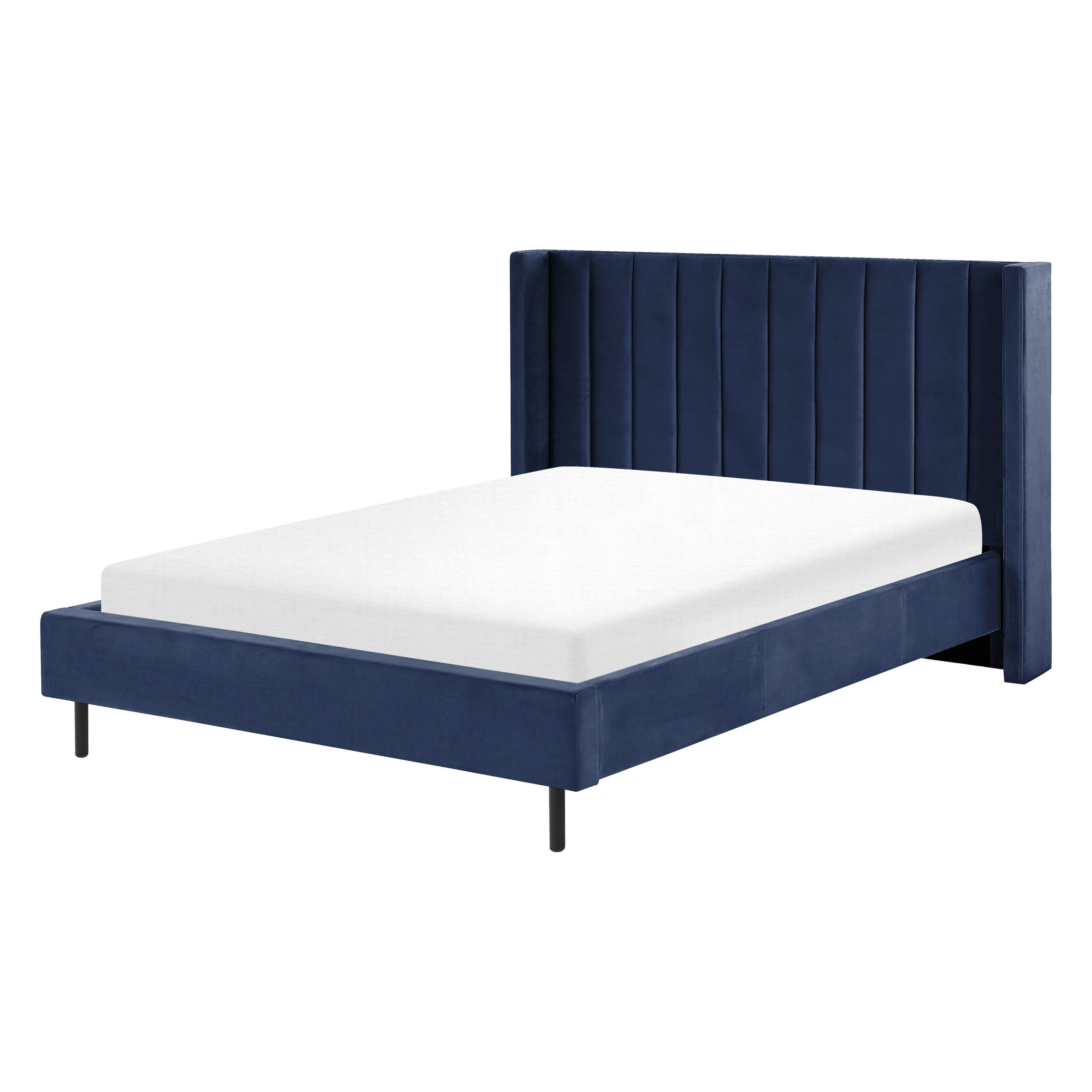 Bed fluweel blauw 140 x 200 VILLETTE