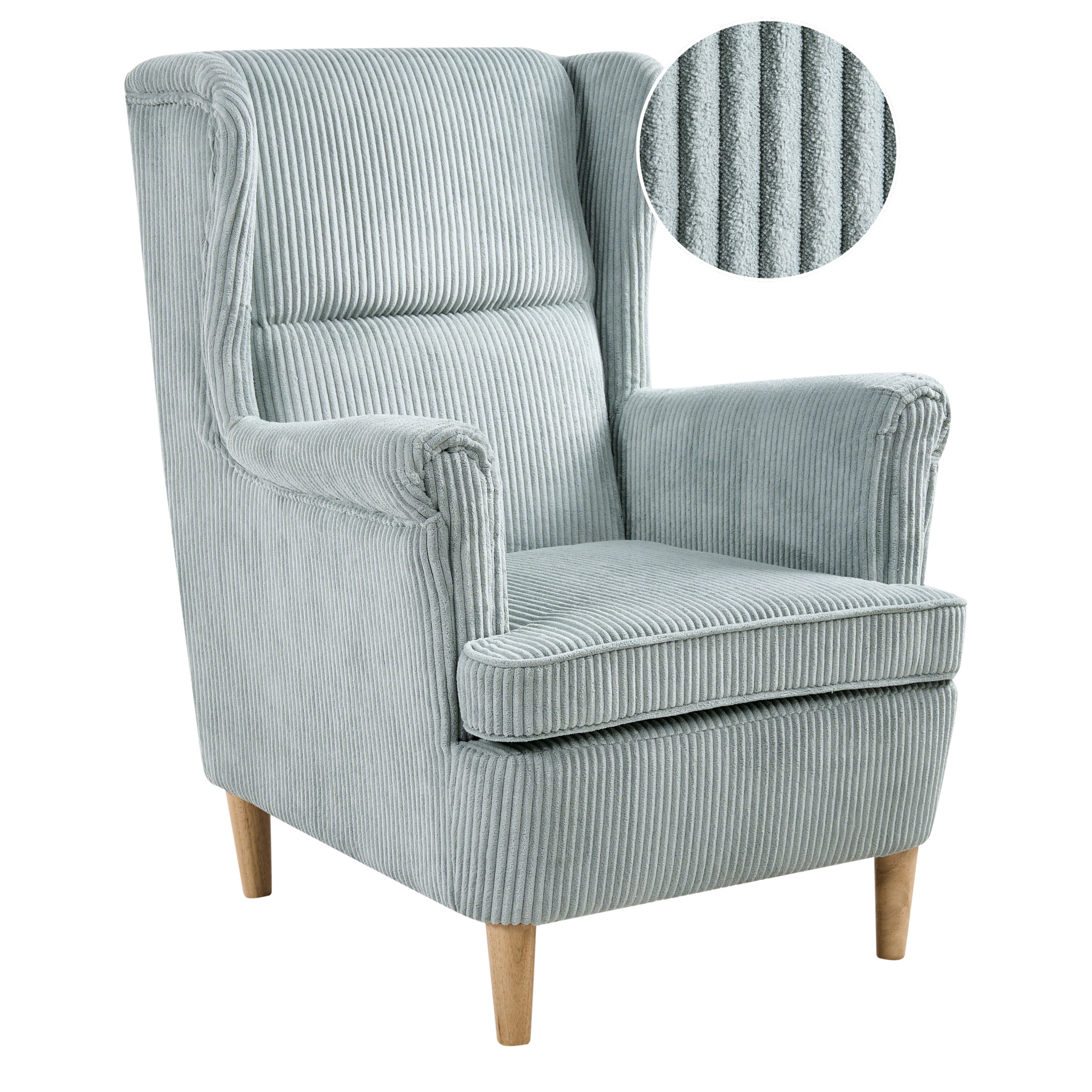 ABSON high-back armchair Velvet Light blue [2]