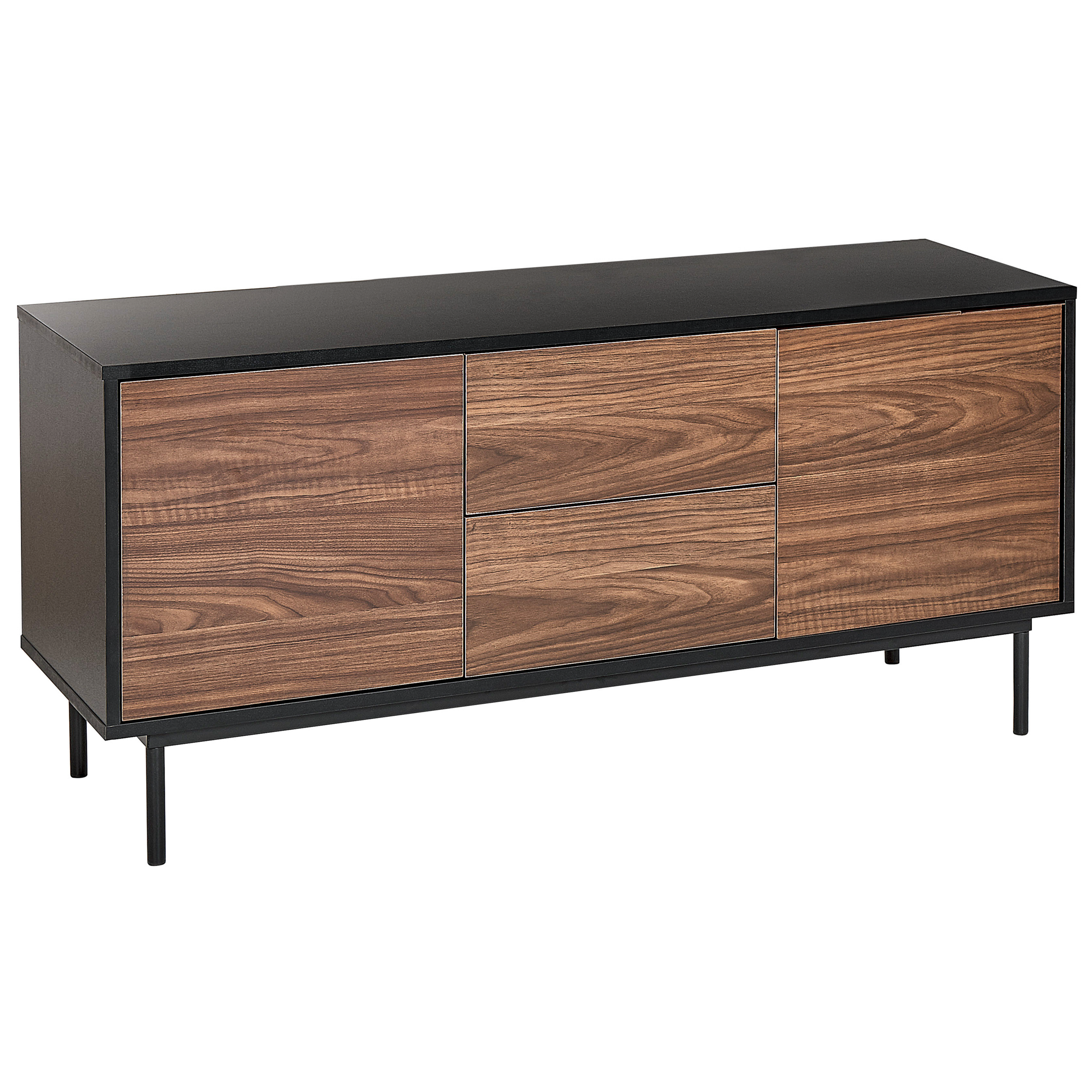 Dressoir donkerbruin/zwart OKLAND