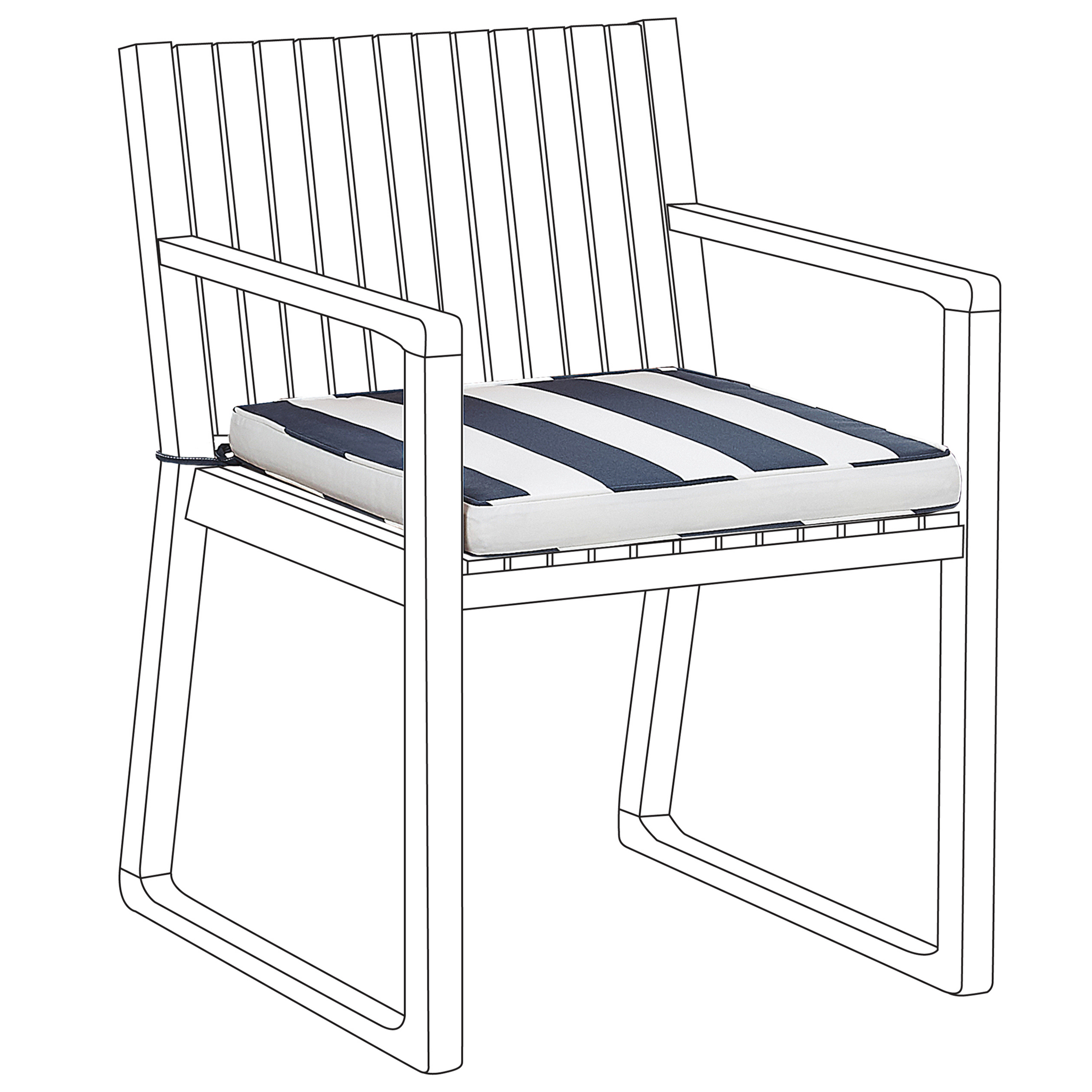 Zitkussen voor tuinstoel blauw/wit SASSARI