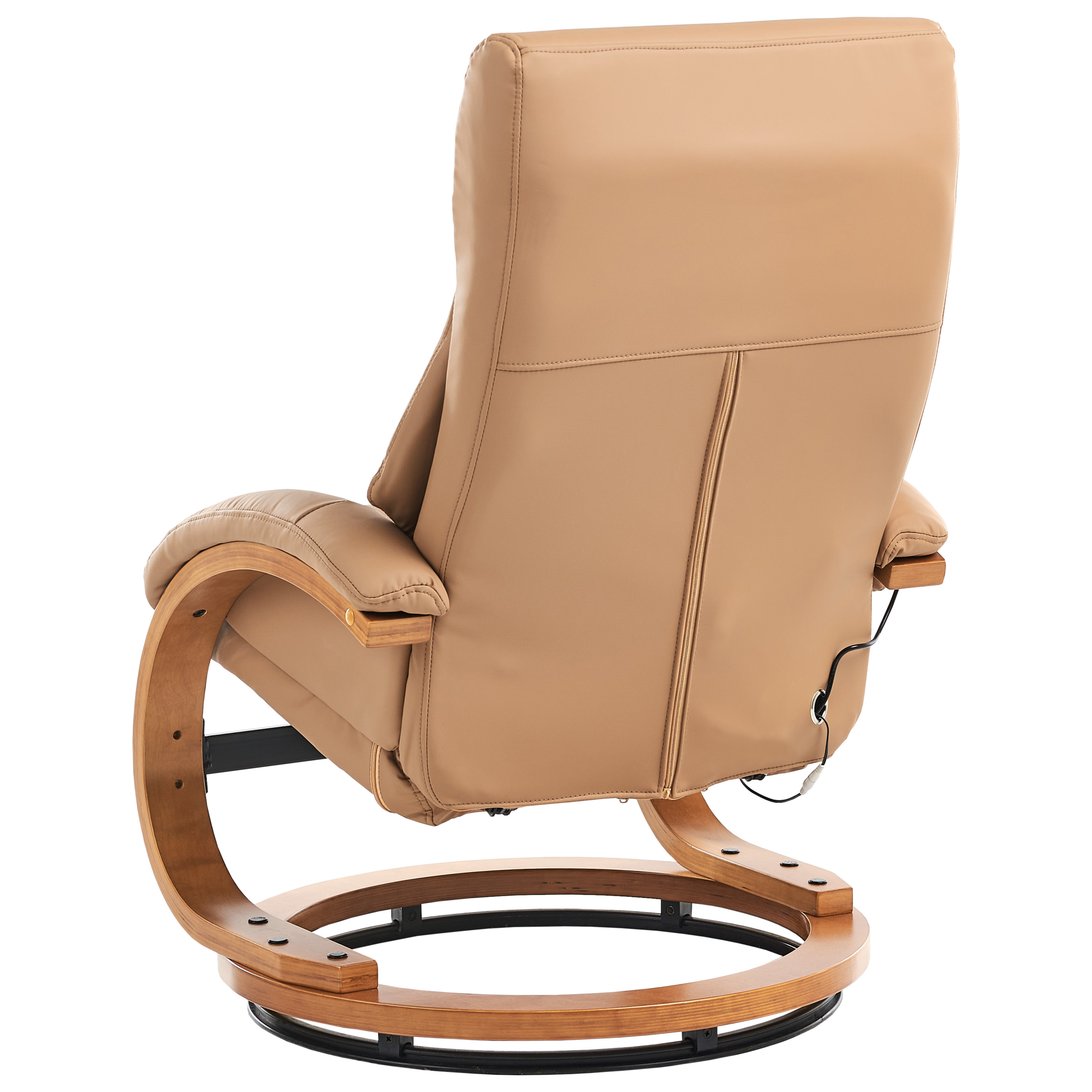 Fotoliu de masaj FORCE cu taburet Piele ecologică Nisipiu [7]