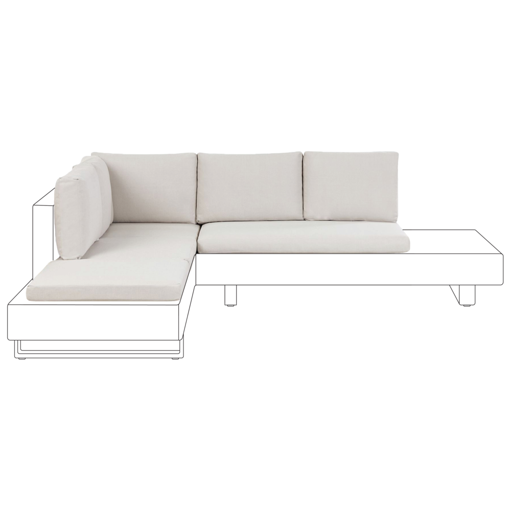 Image of Set di copricuscini per esterni in poliestere olefinico bianco sporco resistente all&#39;acqua Set di copricuscini extra con protezione UV e zip