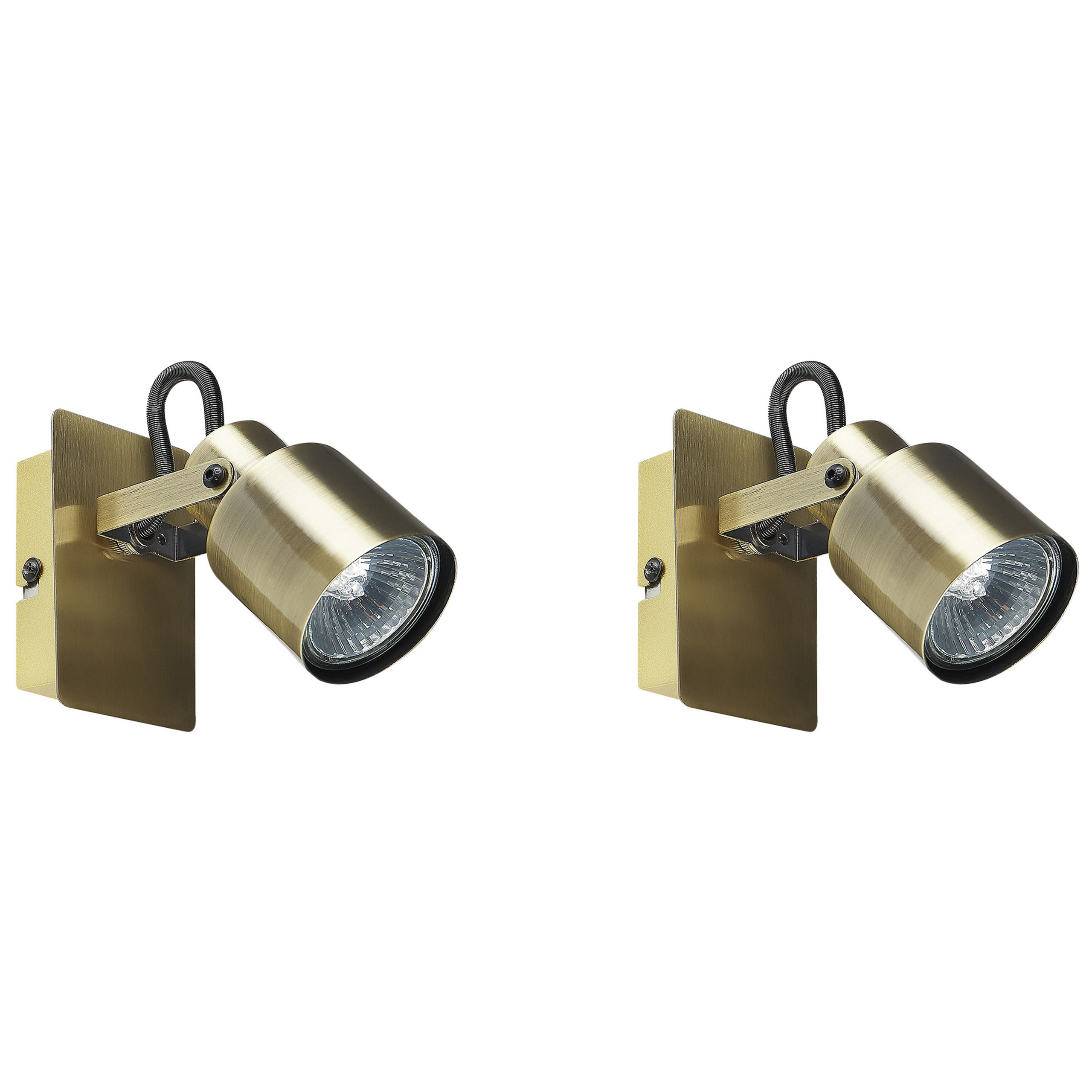 Wandlamp set van 2 messing BONTE