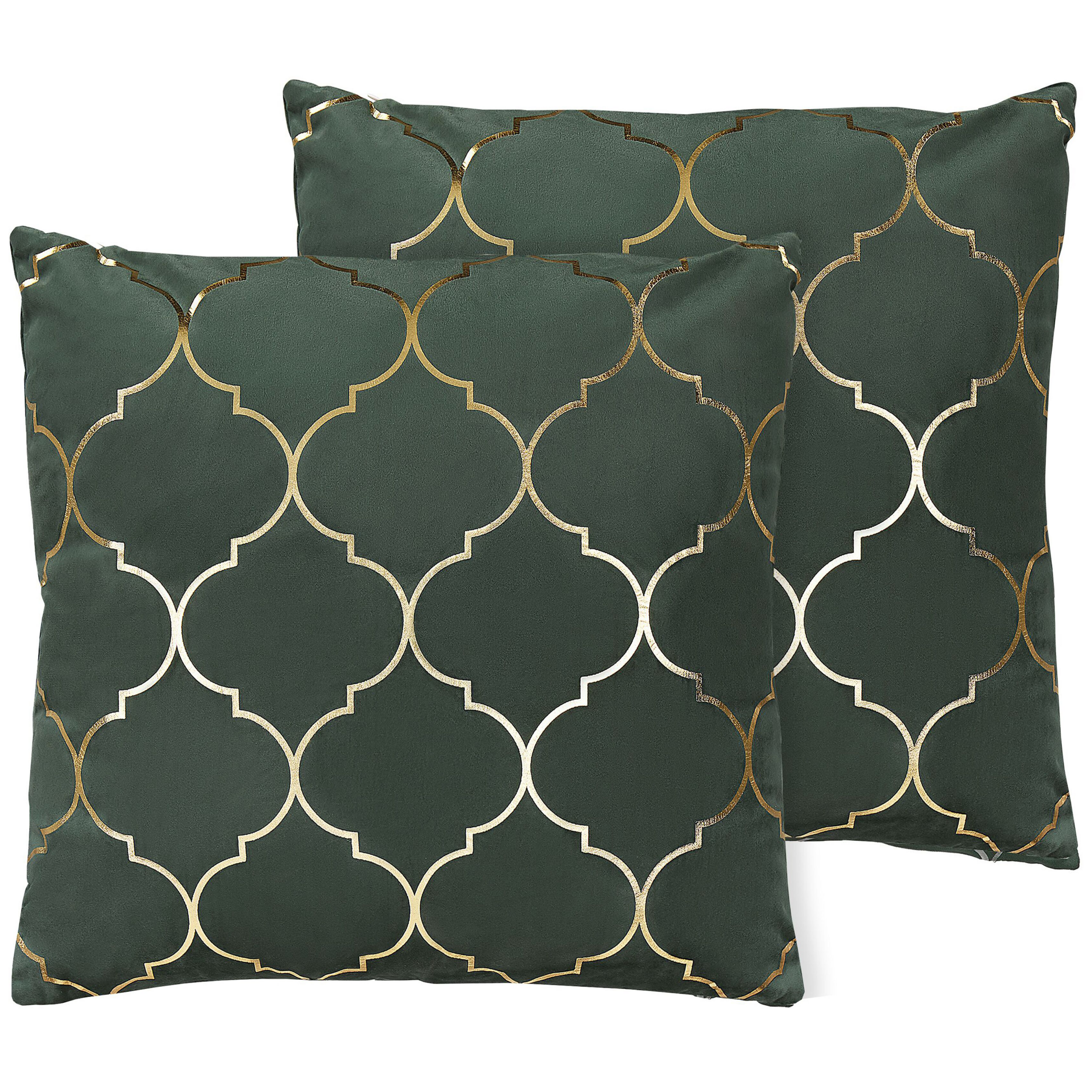 Set van 2 kussens Fluweel Donkergroen ALYSSUM 45 x 45 cm