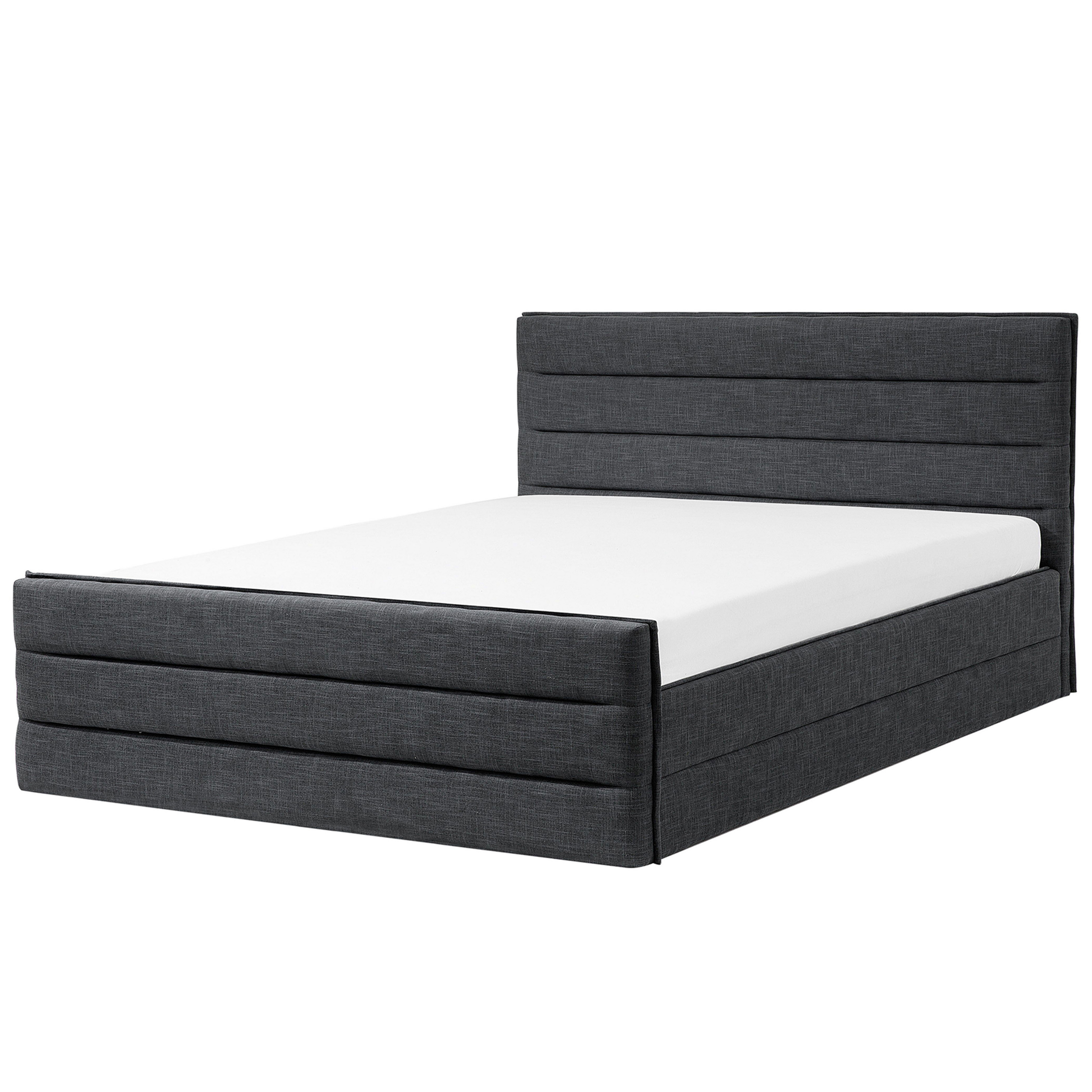 Bed stof donkergrijs 180 x 200 cm VALBONNE