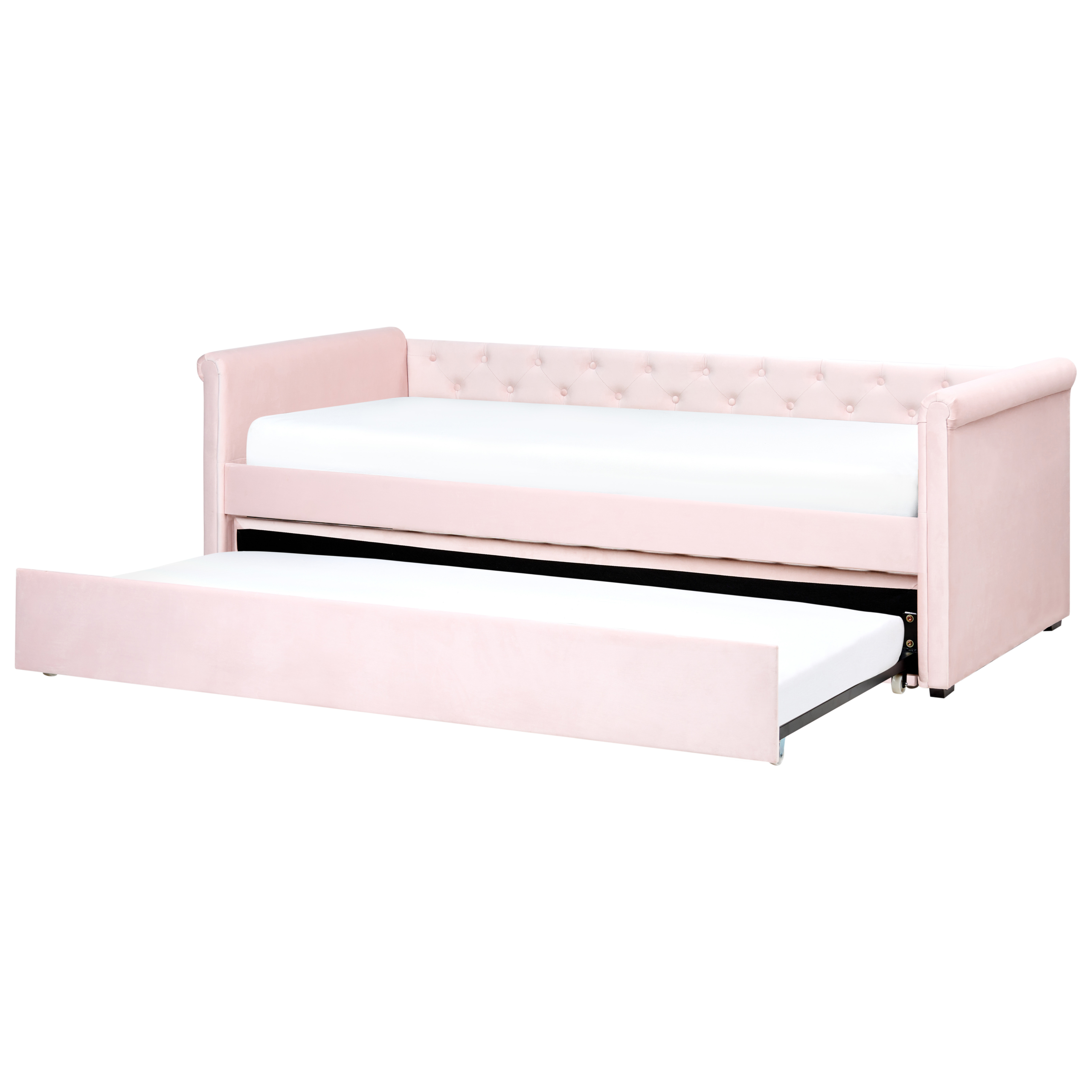 Bedbank fluweel pastelroze 80 x 200 cm LIBOURNE