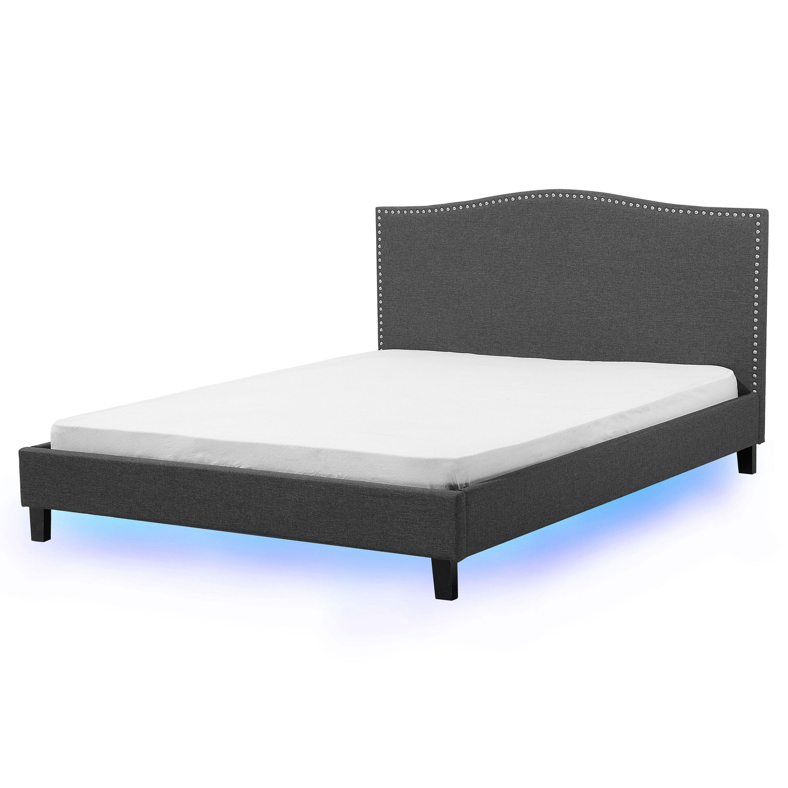 Bed met LED stof grijs 160 x 200 cm MONTPELLIER