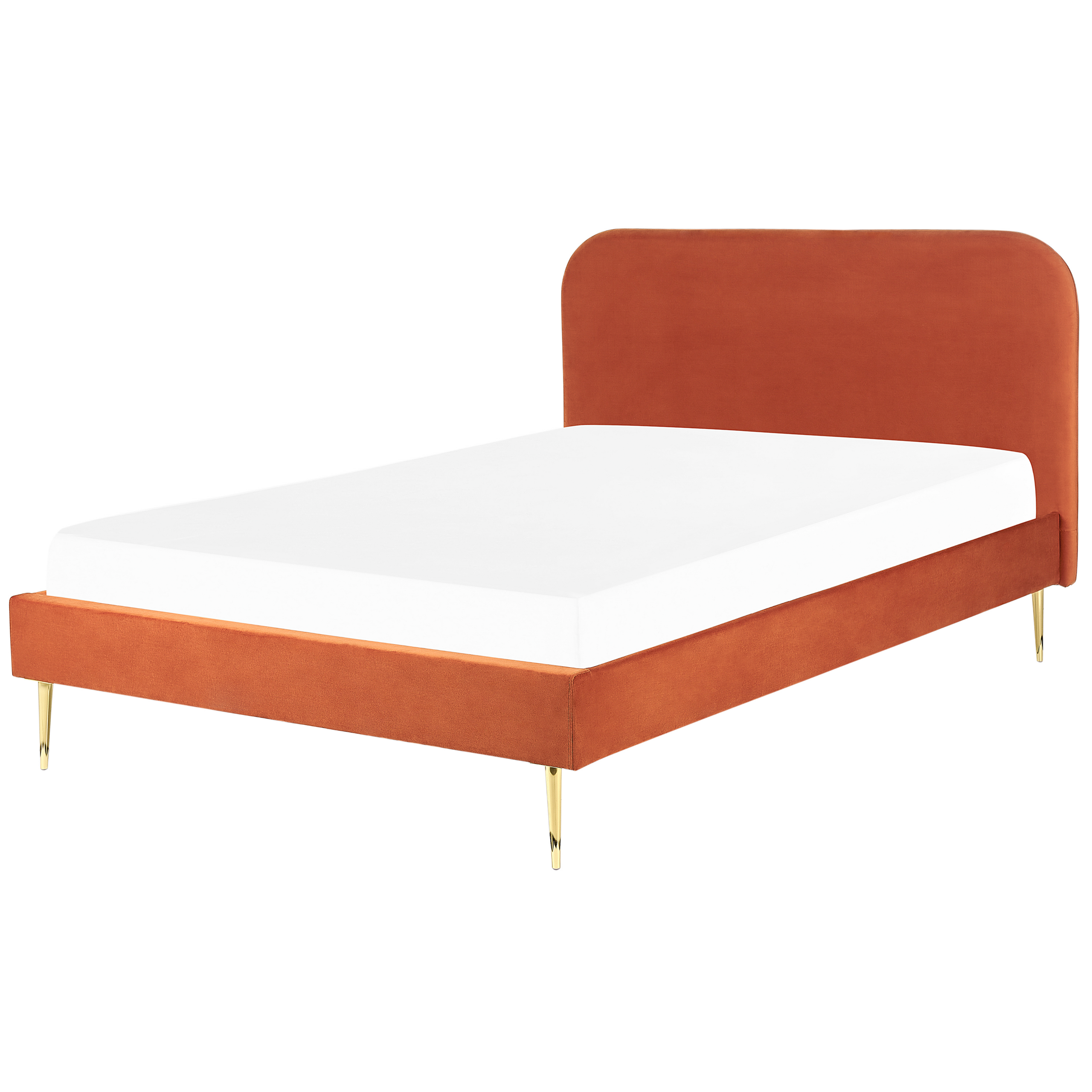 Bed fluweel oranje 140 x 200 cm FLAYAT