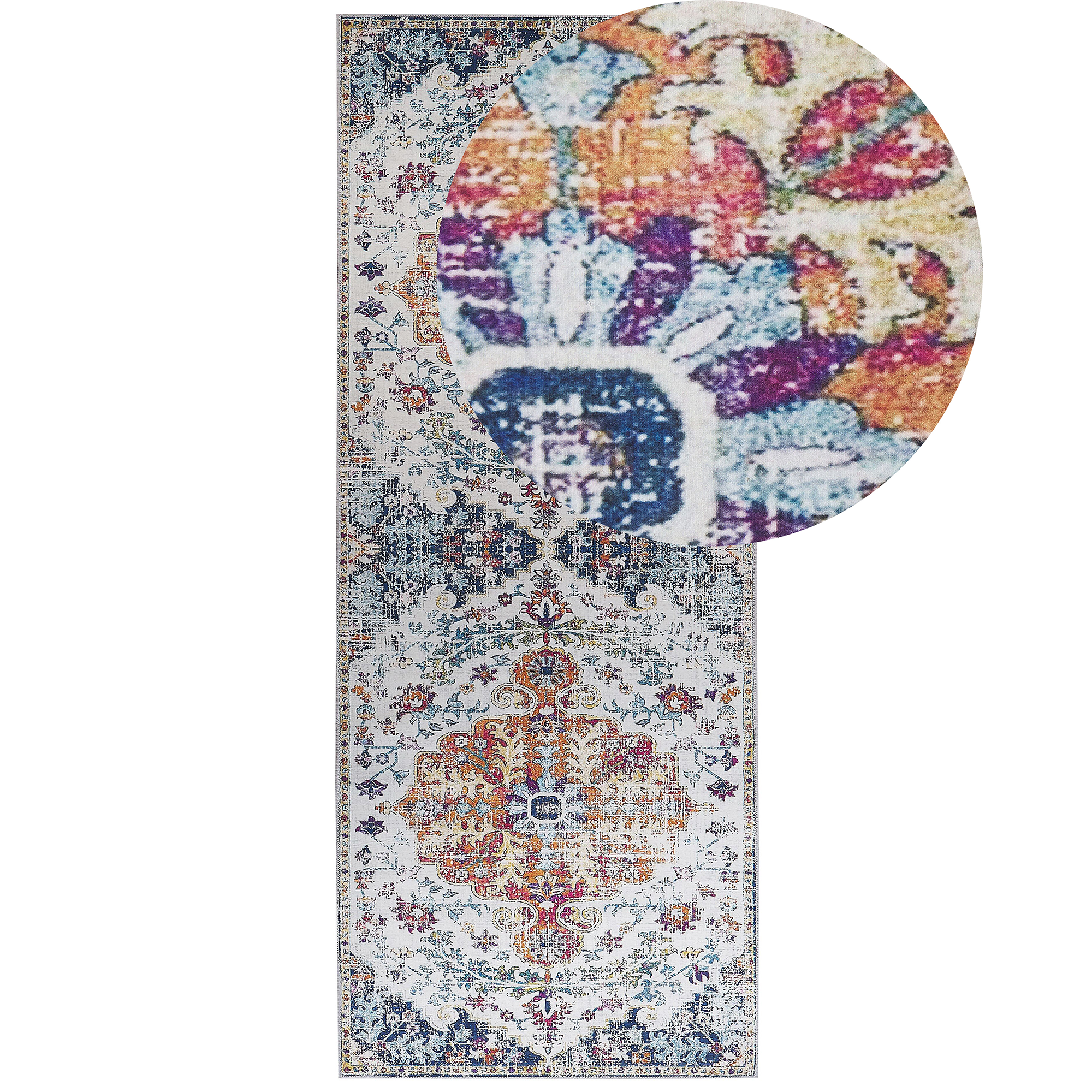 Vloerkleed polyester meerkleurig 80 x 200 cm ENAYAM
