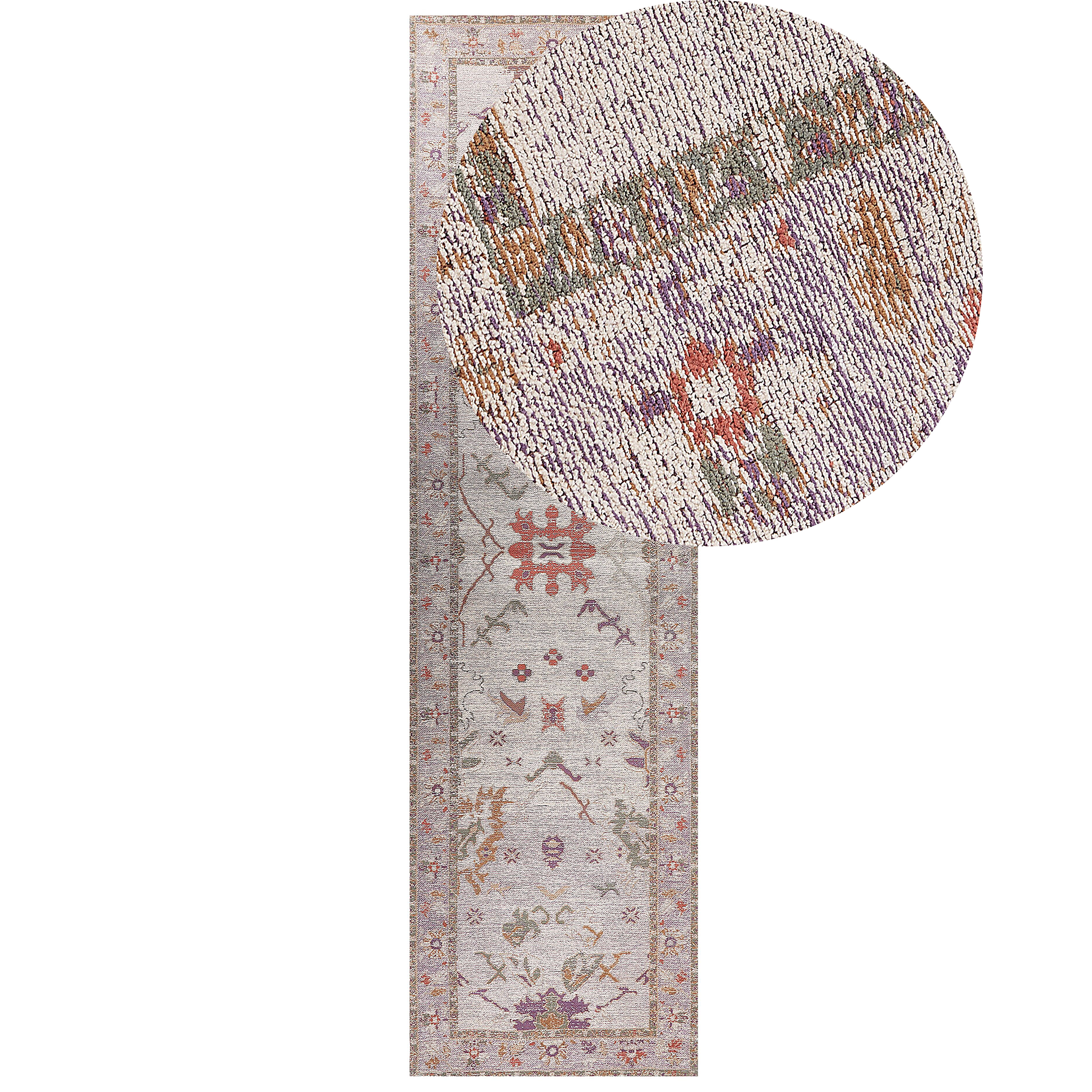 Vloerkleed katoen beige 80 x 300 cm YANOBA