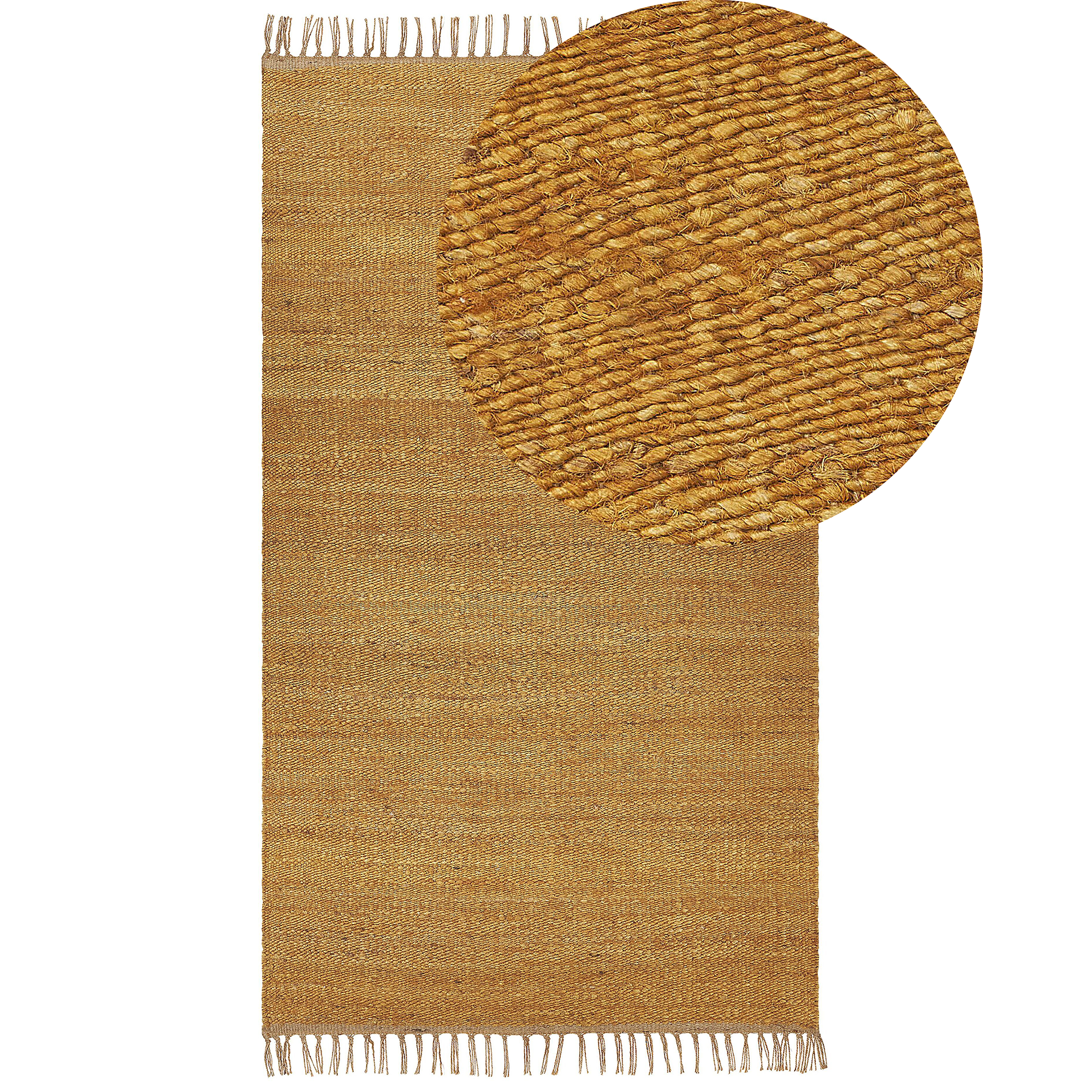 Vloerkleed jute geel 80 x 150 cm LUNIA