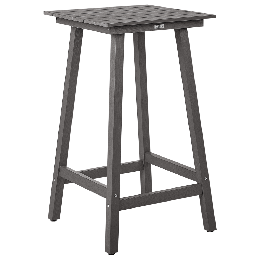 Tavolo da bar da giardino Grigio scuro in materiale sintetico 60 x 60 cm Industriale Tradizionale da giardino all'aperto per il patio