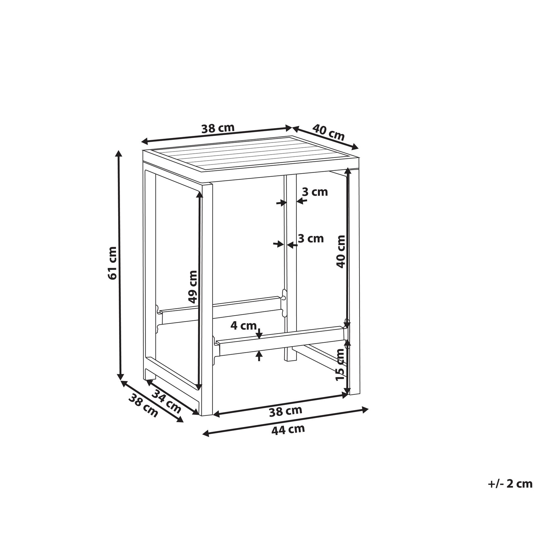 Scaun de grădină AVETRANA Metal Maro/Alb [3]