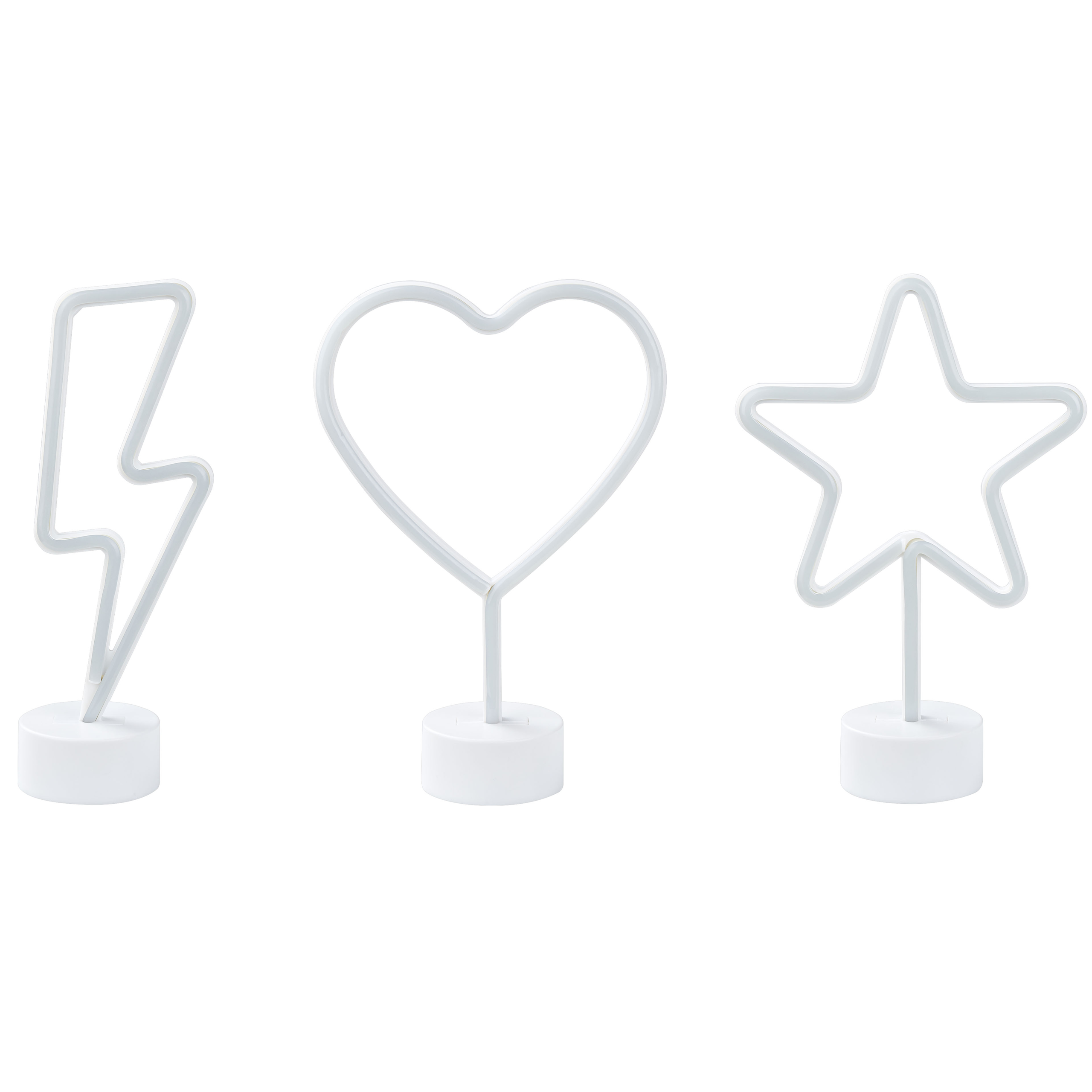 LED decor set van 3 neon meerkleurig FLORETTA
