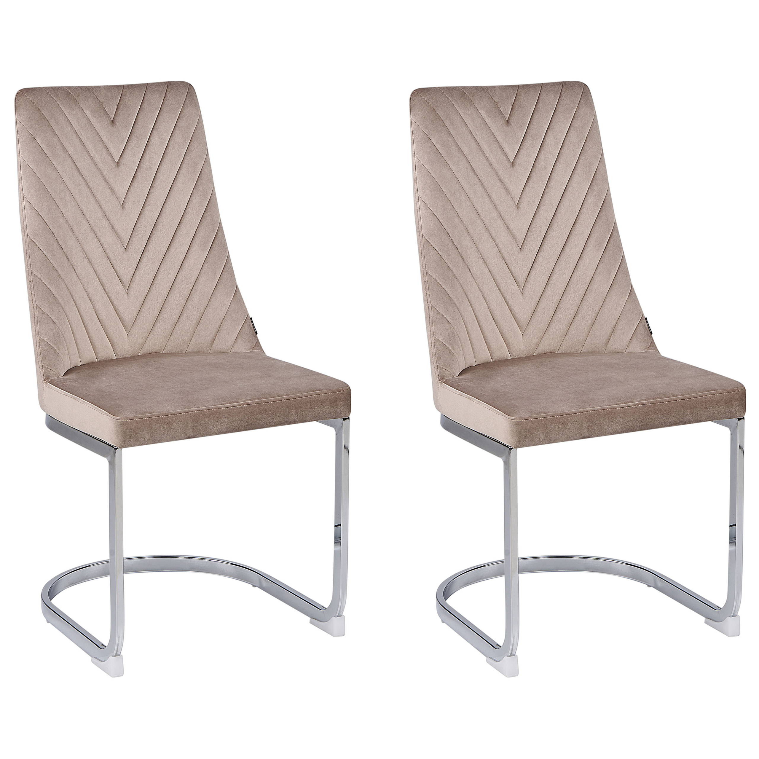 Eetkamerstoel Set van 2 Fluweel Beige ALTOONA