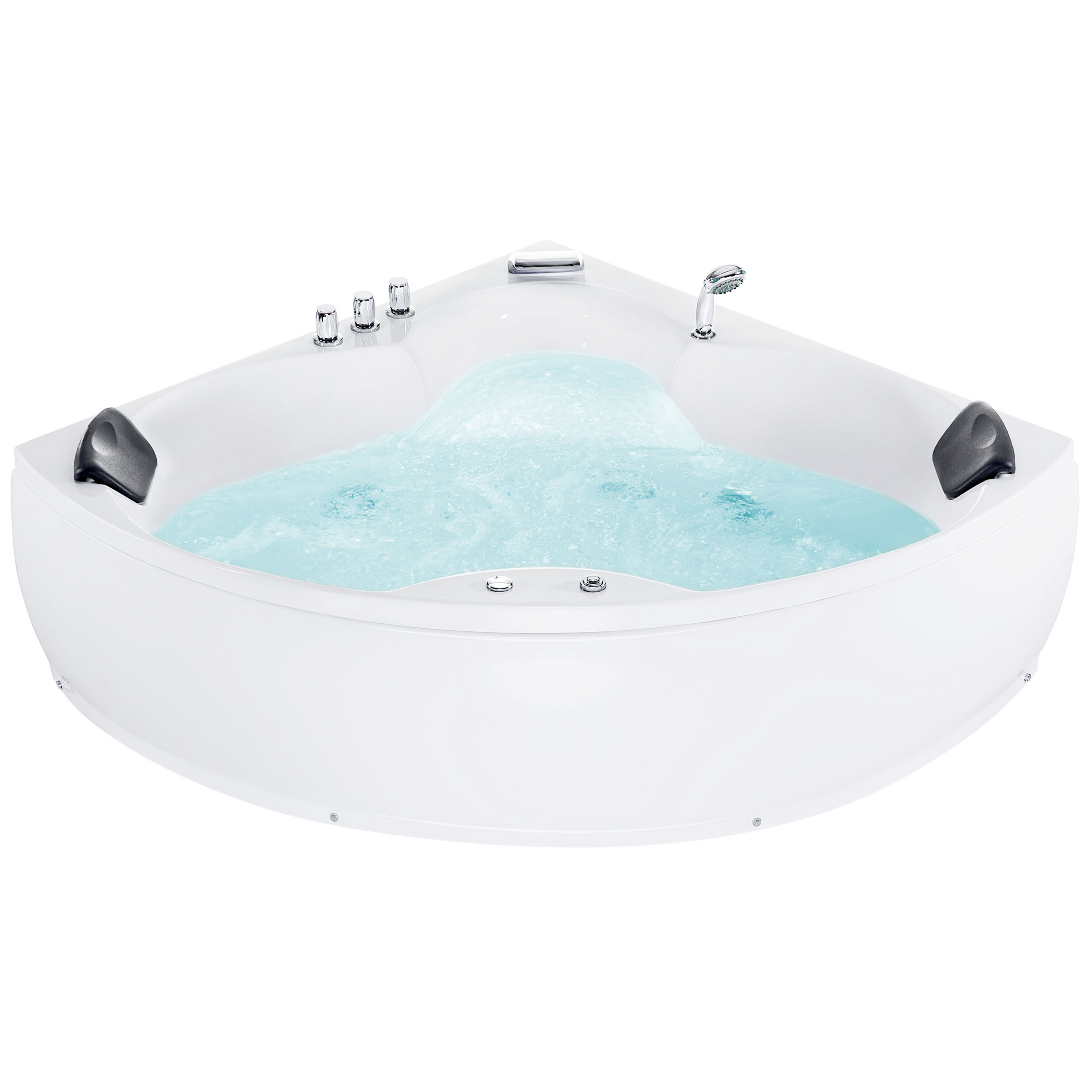 Hoekbad whirlpool LED wit 205 x 150 cm SENADO