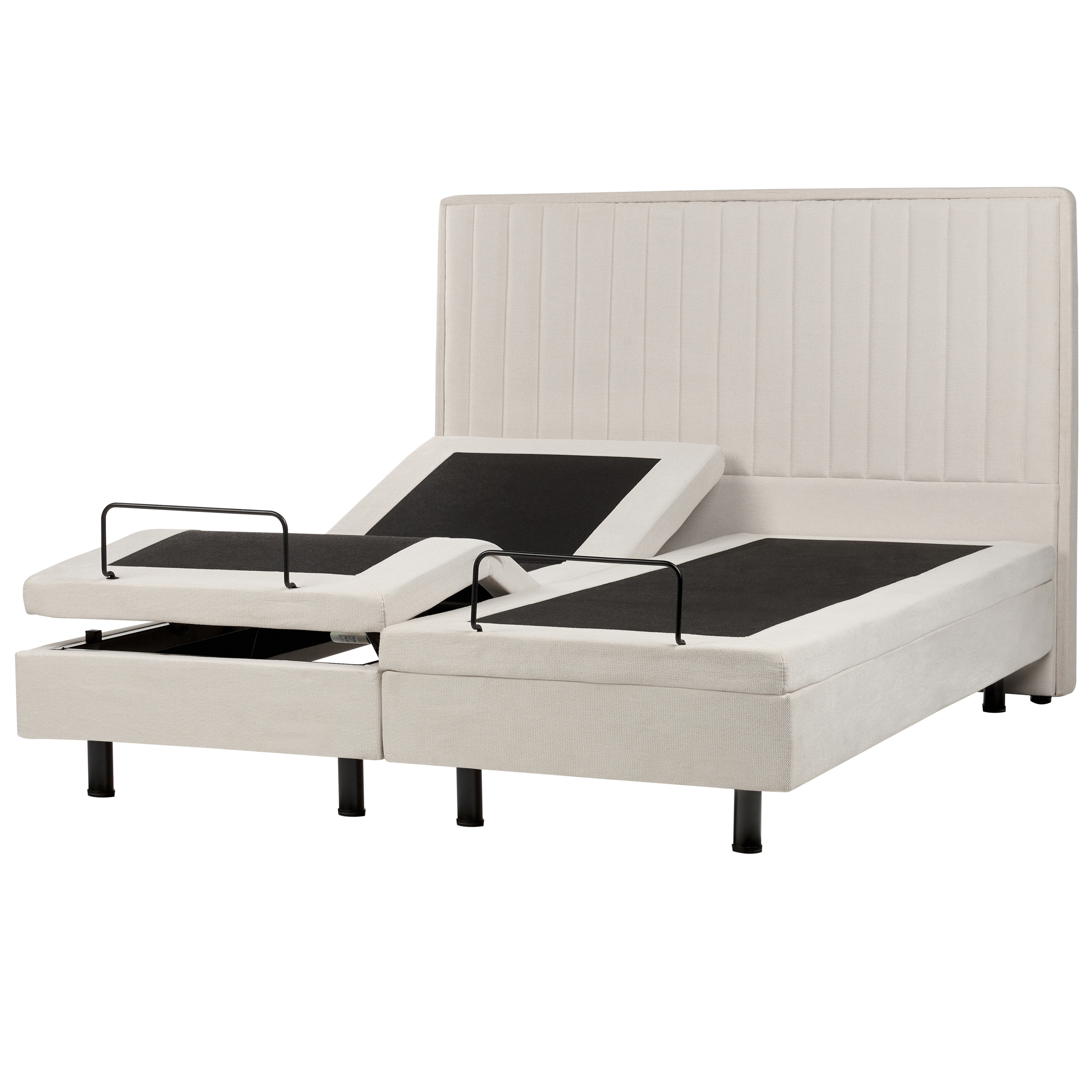 Bed verstelbaar stof beige 160 x 200 cm DUKE II