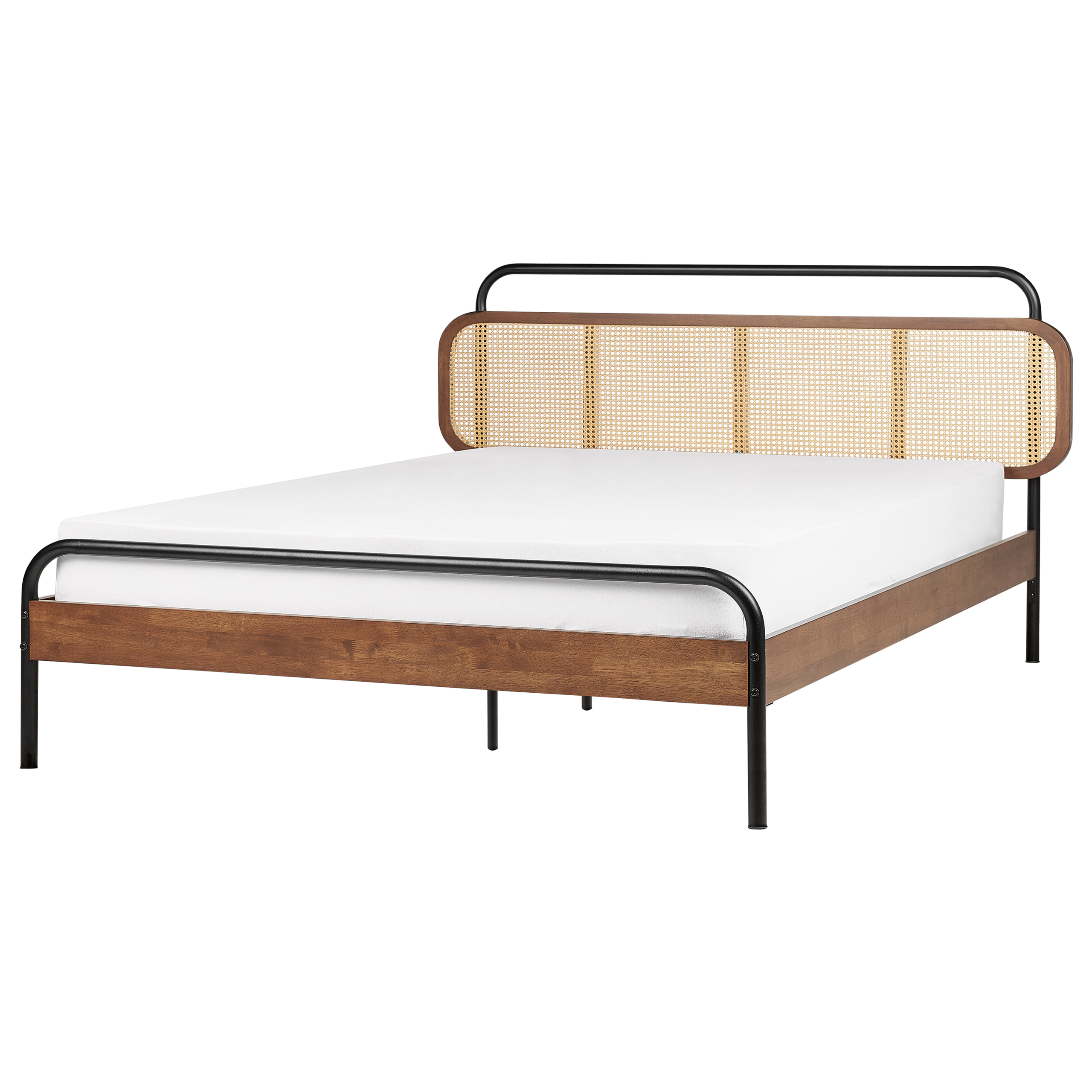 Bed hout donkerbruin 180 x 200 cm BOUSSICOURT