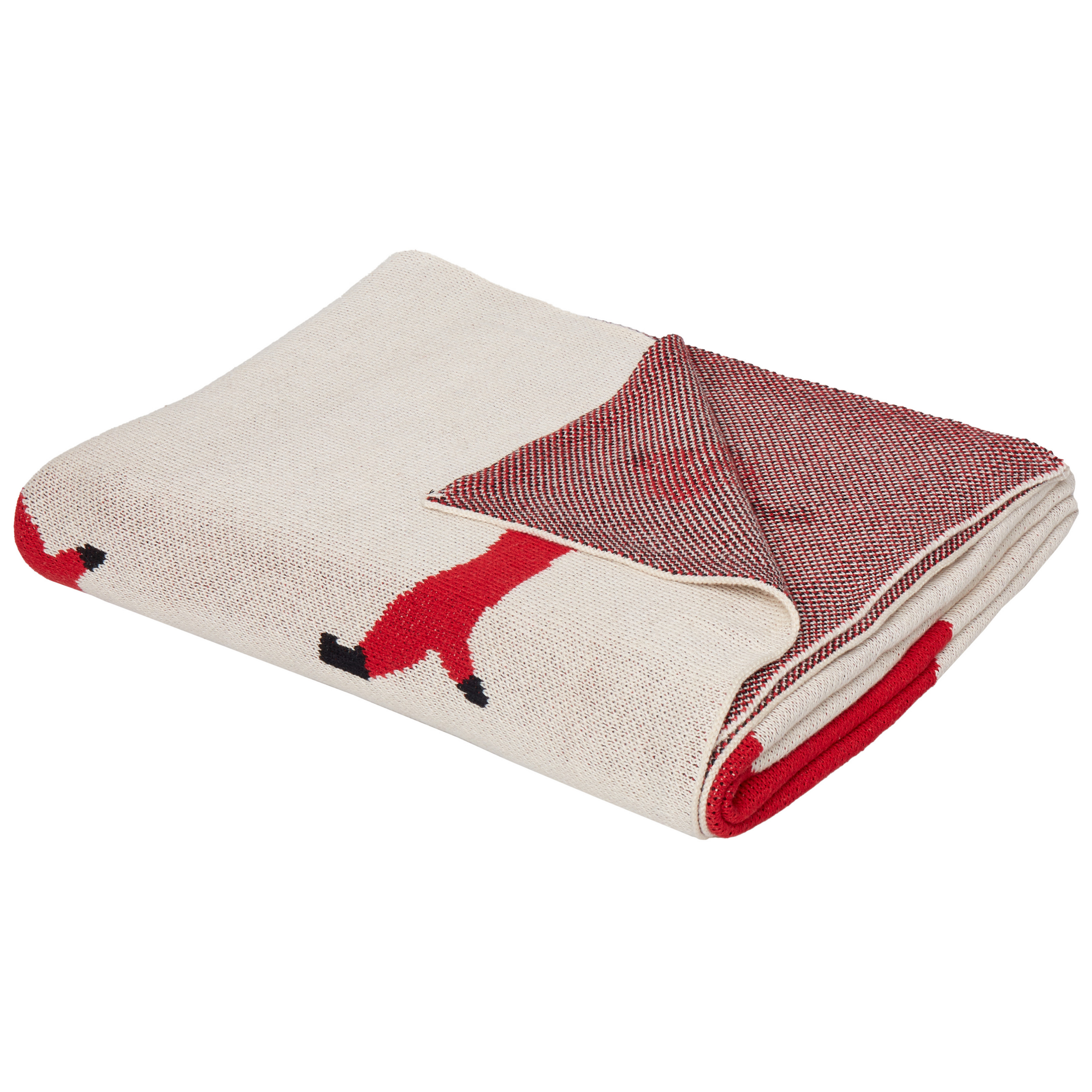Kinderdeken katoen beige/rood 130 x 170 cm REERH