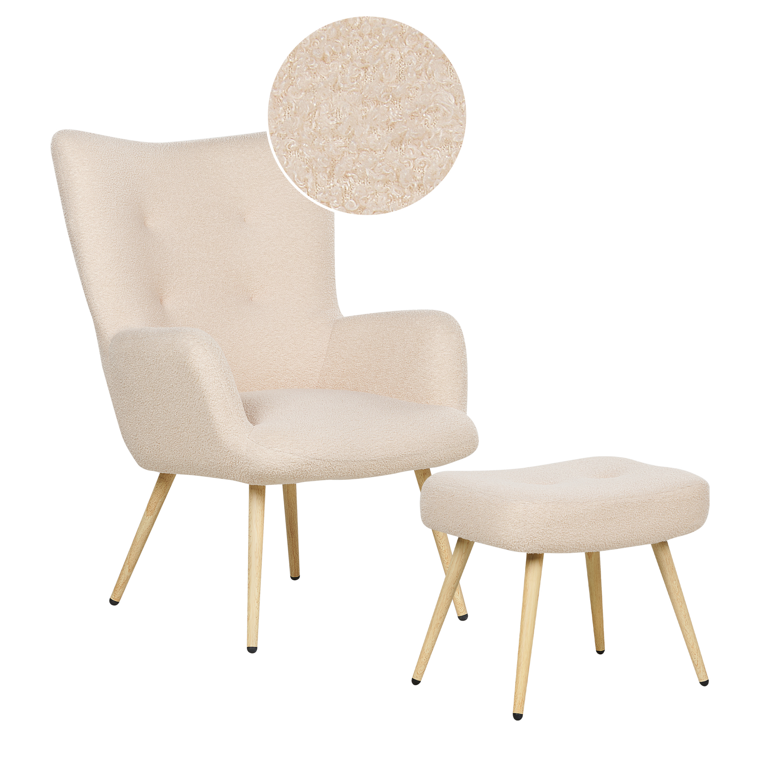 Fauteuil Bouclé Beige VEJLE