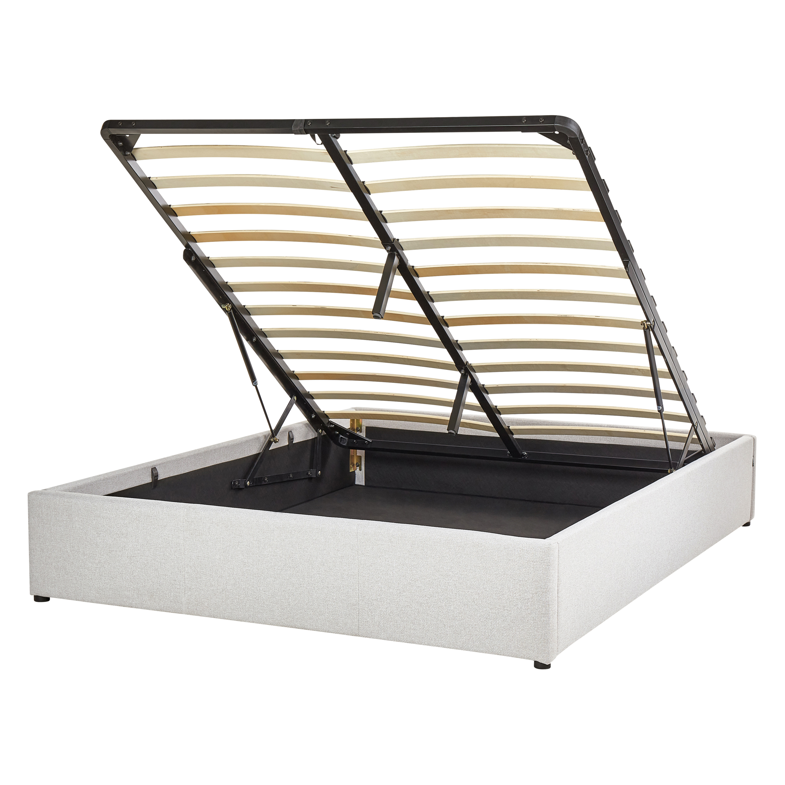 Bed met opbergruimte stof lichtgrijs 140 x 200 cm DINAN