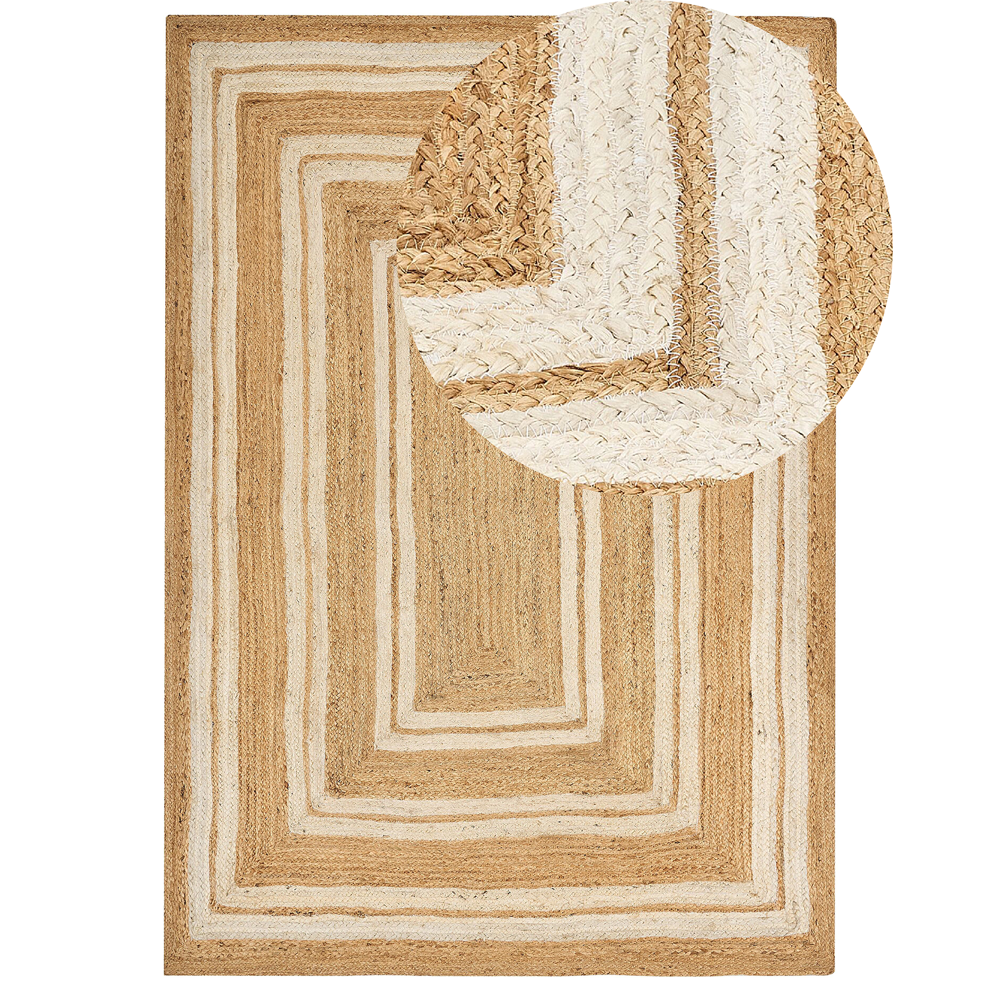 Vloerkleed jute beige 160 x 230 cm ELMALI