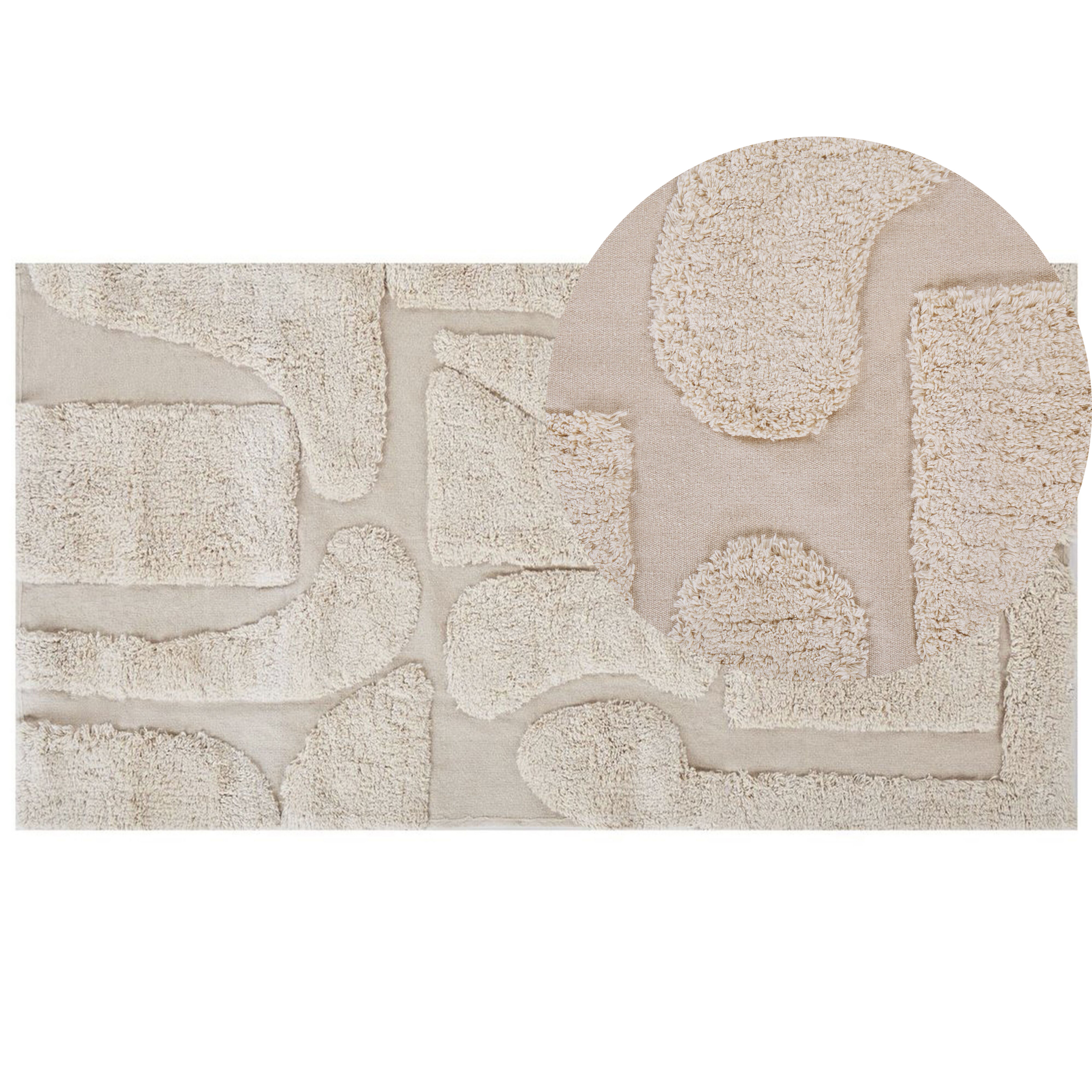 Vloerkleed katoen beige 80 x 150 cm DIYADIN