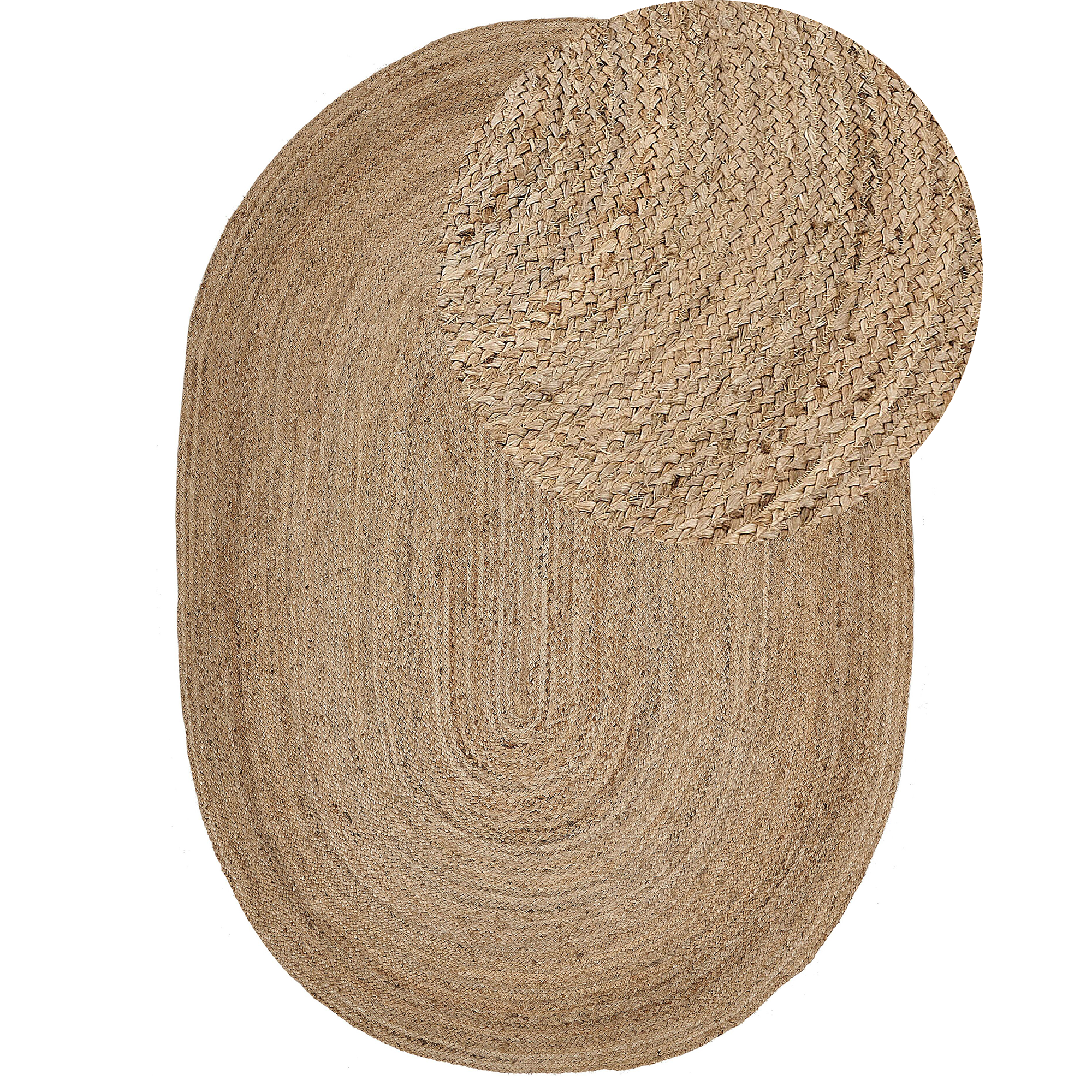 Vloerkleed jute beige 160 x 230 cm DEMIRCI