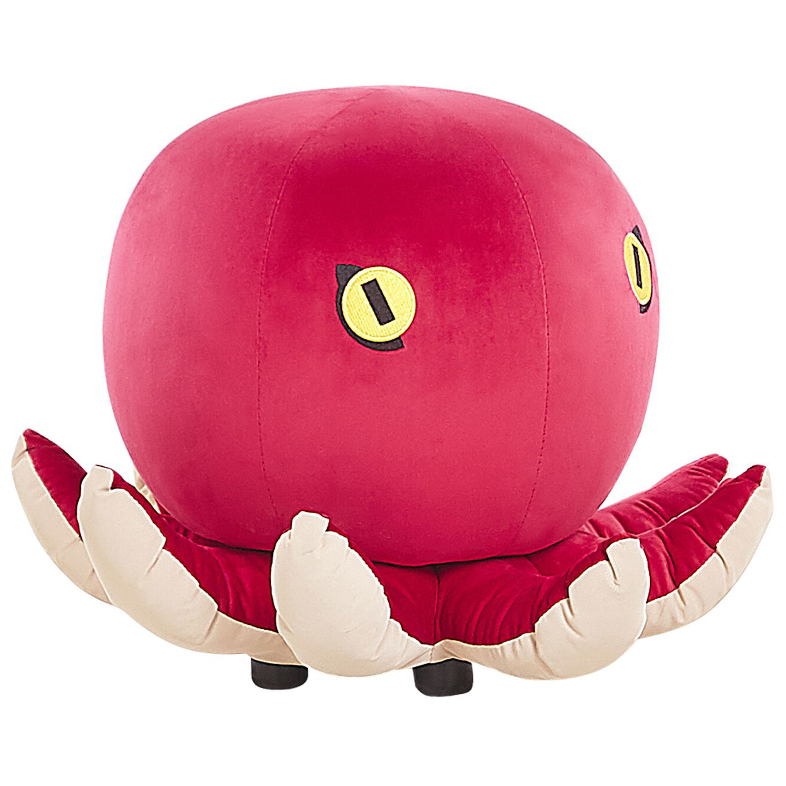 Poef fluweel rood OCTOPUS