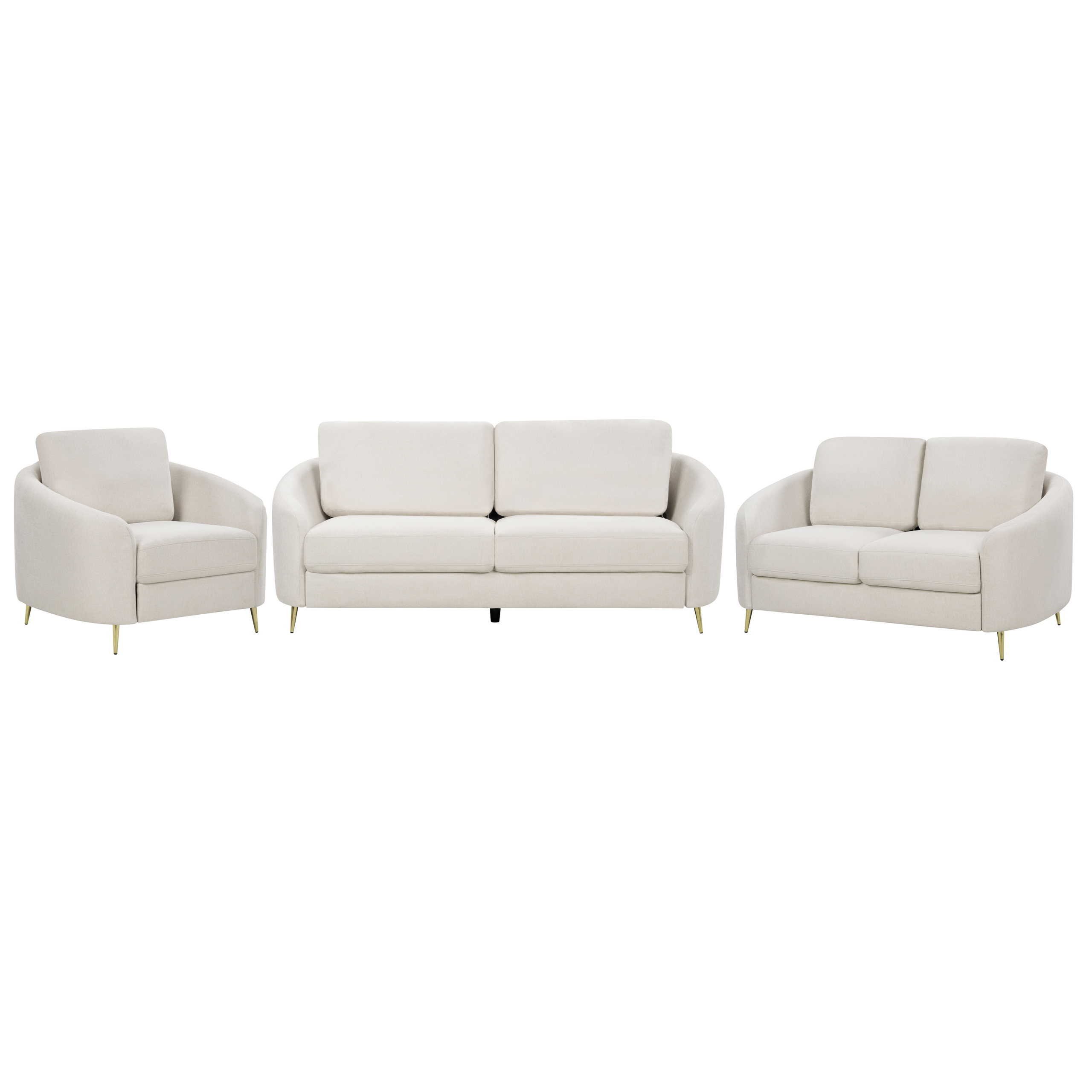 Bankenset stof lichtbeige TROSA