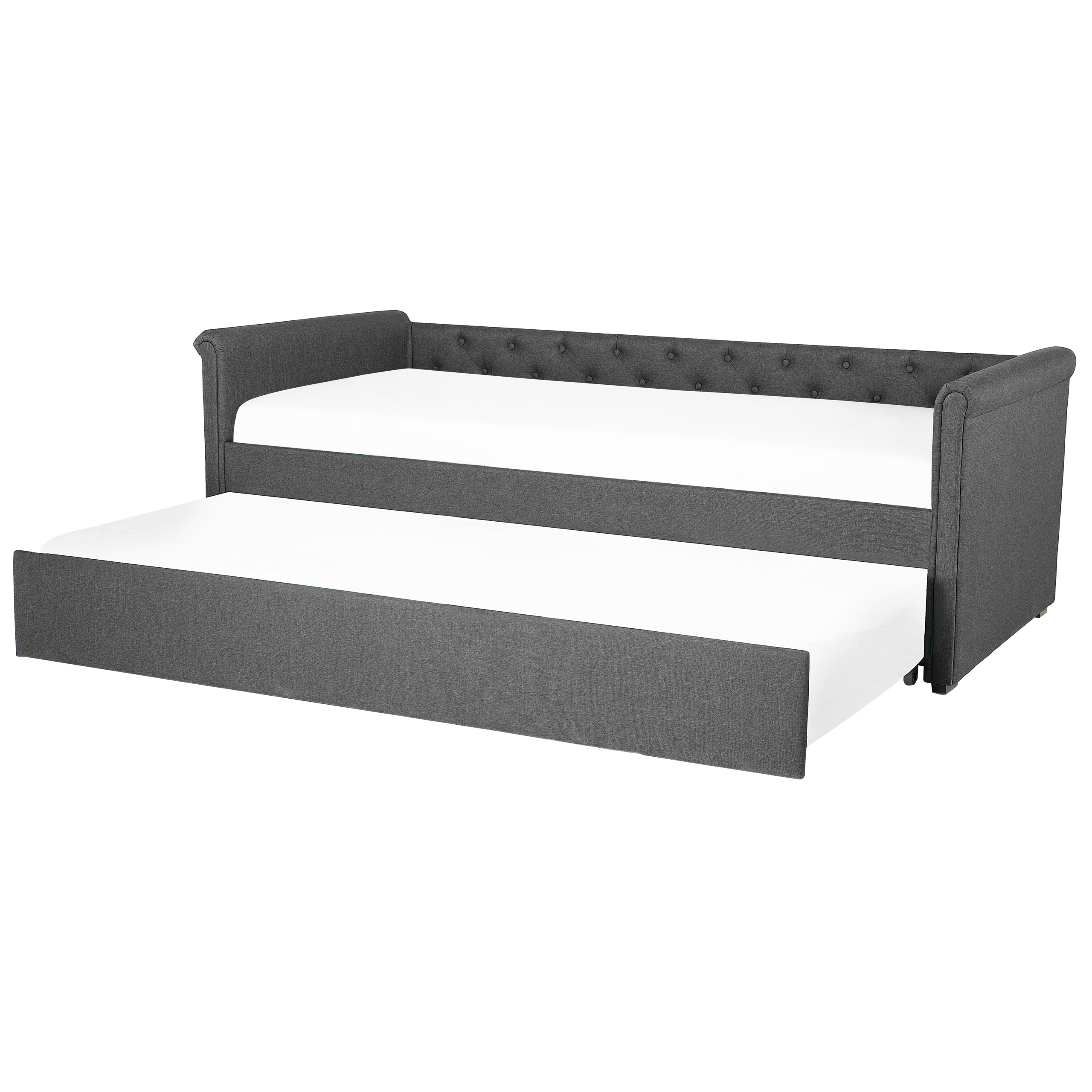 Bedbank stof donkergrijs 90 x 200 cm LIBOURNE