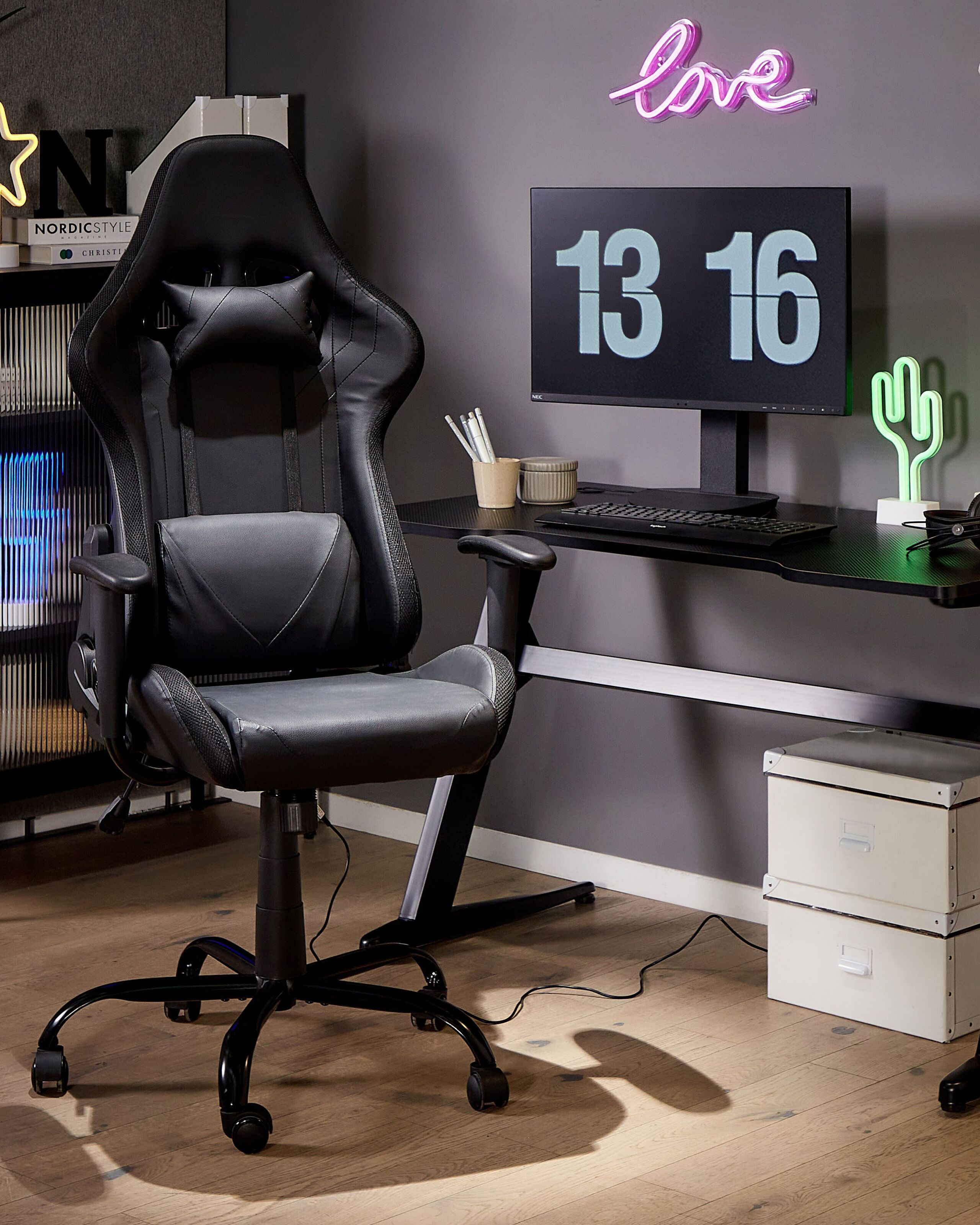 Gaming Chair with LED Black GLEAM - Picture 4 of 12