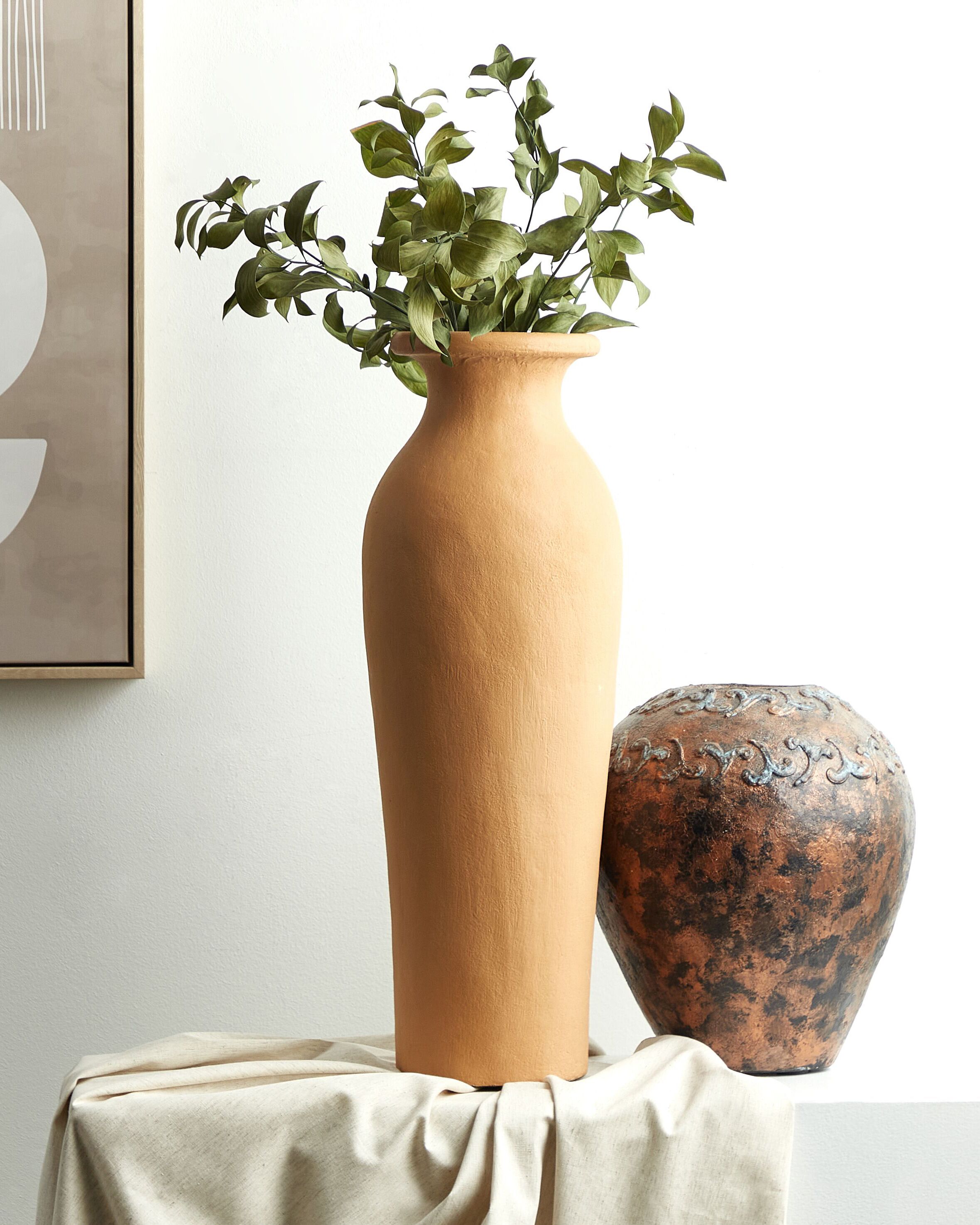 Beliani - Terracota Jarro decorativo 60 cm Laranja MUAR